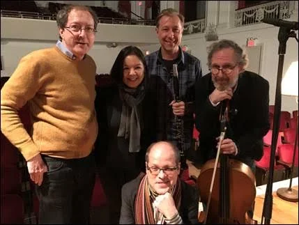 Recording session of Spring Fever - Don Mokrynski, clarinet, Kurt Briggs, violin, Matt Goeke, cello and Renee Cometa Briggs piano