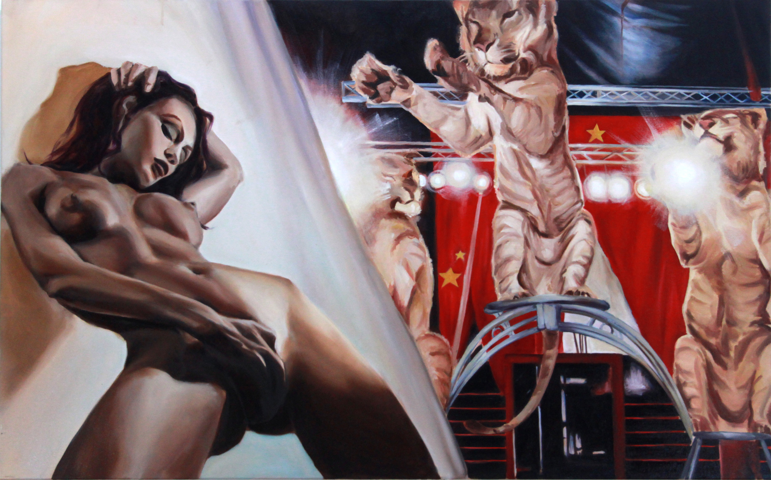  The lion tamer    30X60” oil on canvas  