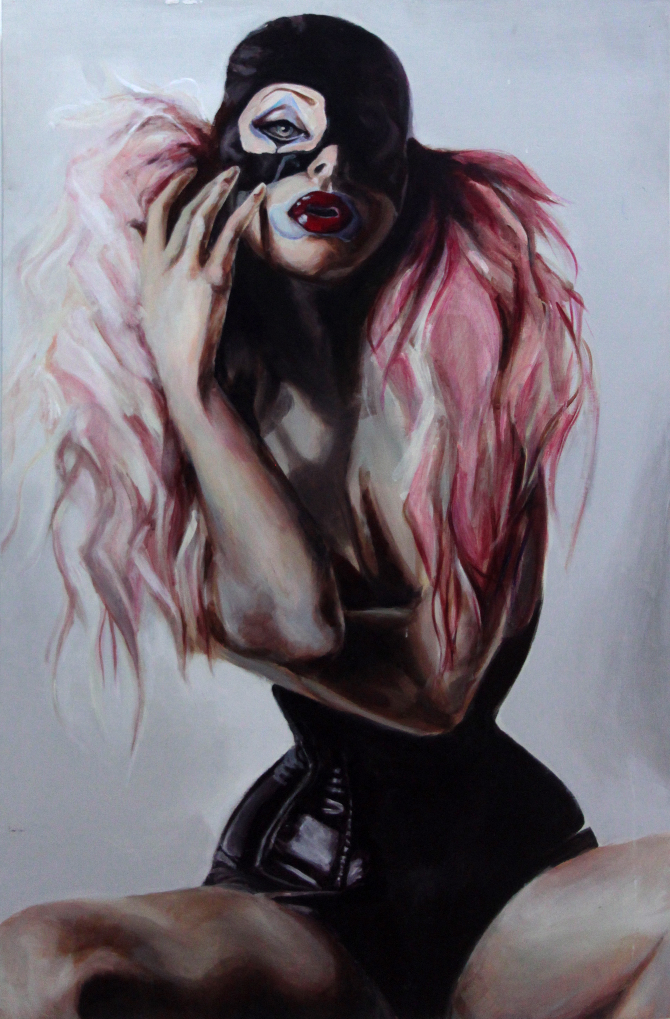  Lips, leather, hips and thighs   36x48” -acrylic on panel  