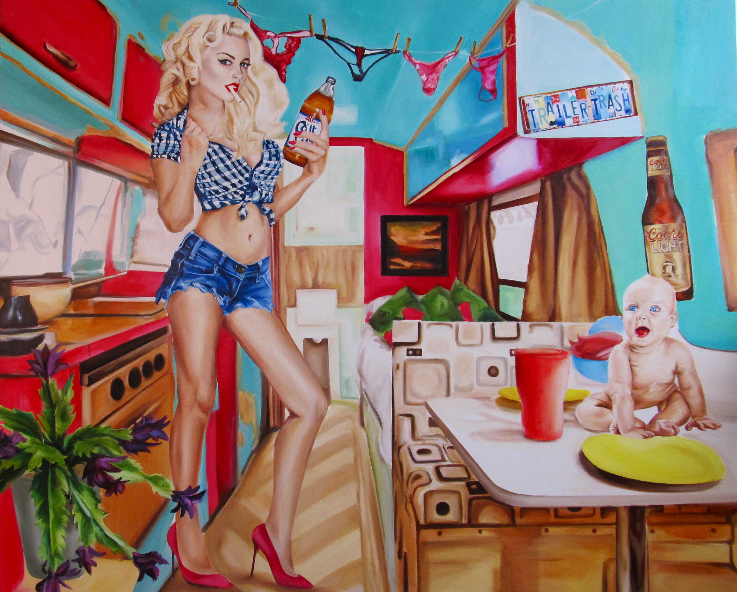  Cindy Right ain’t that bright   60x48” oil on canvas, mounted on archival wood panel  
