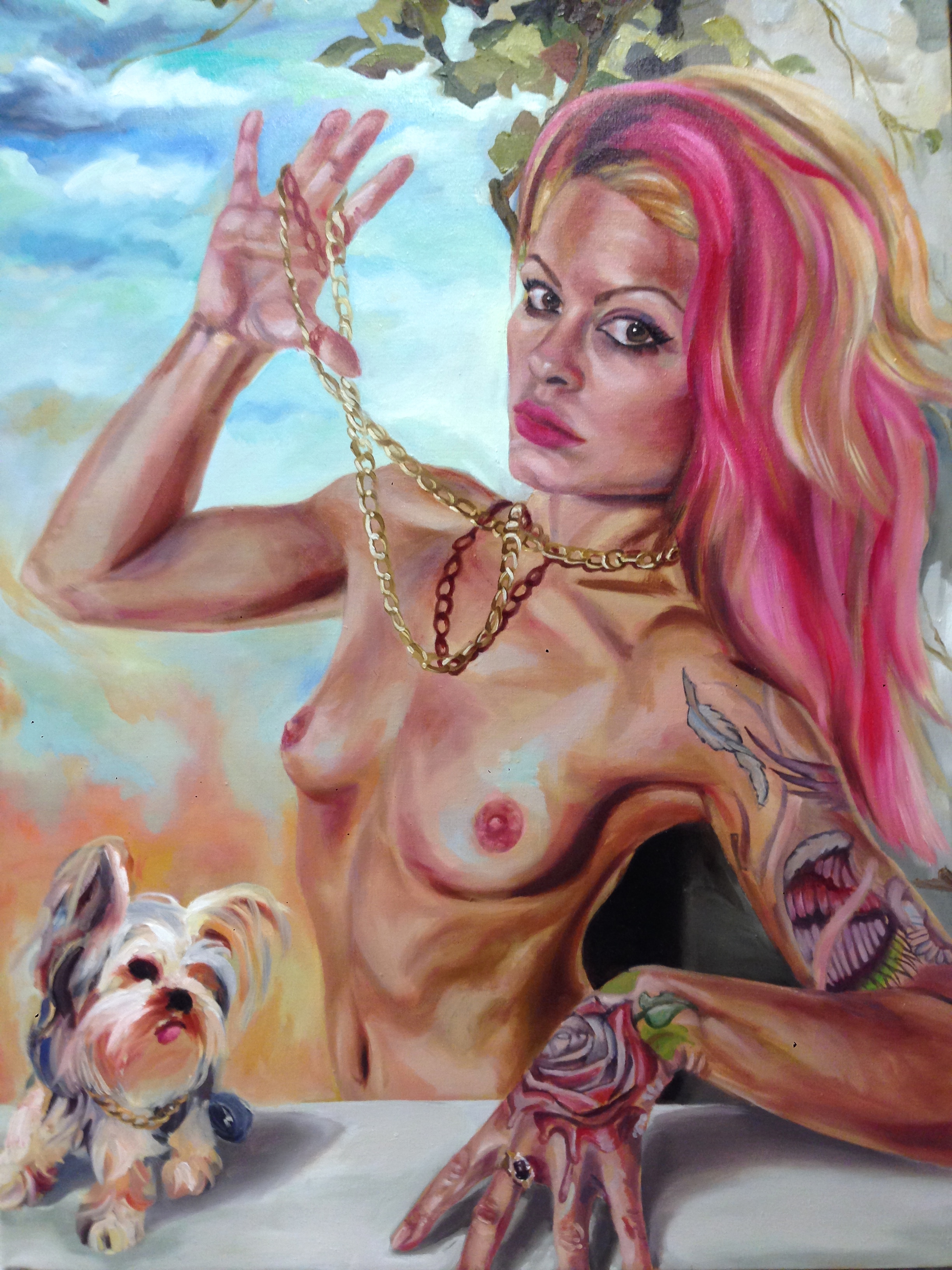  We only wanted your gold chainz   30x40” oil on linen    