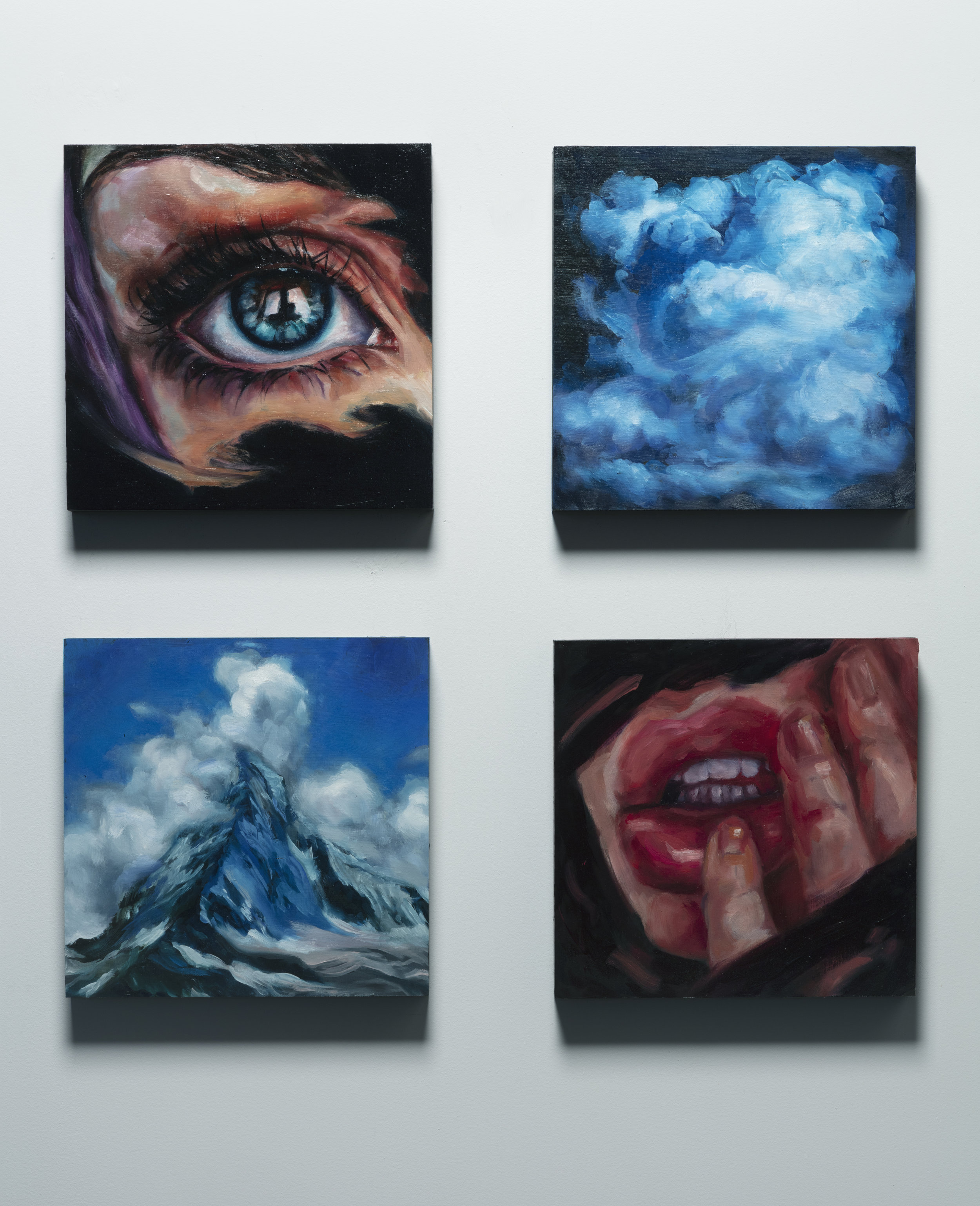  (Watching, Lost, Ascending and Breathing)   4 x 30.5x30.5cm (12x12”) oil on panels  