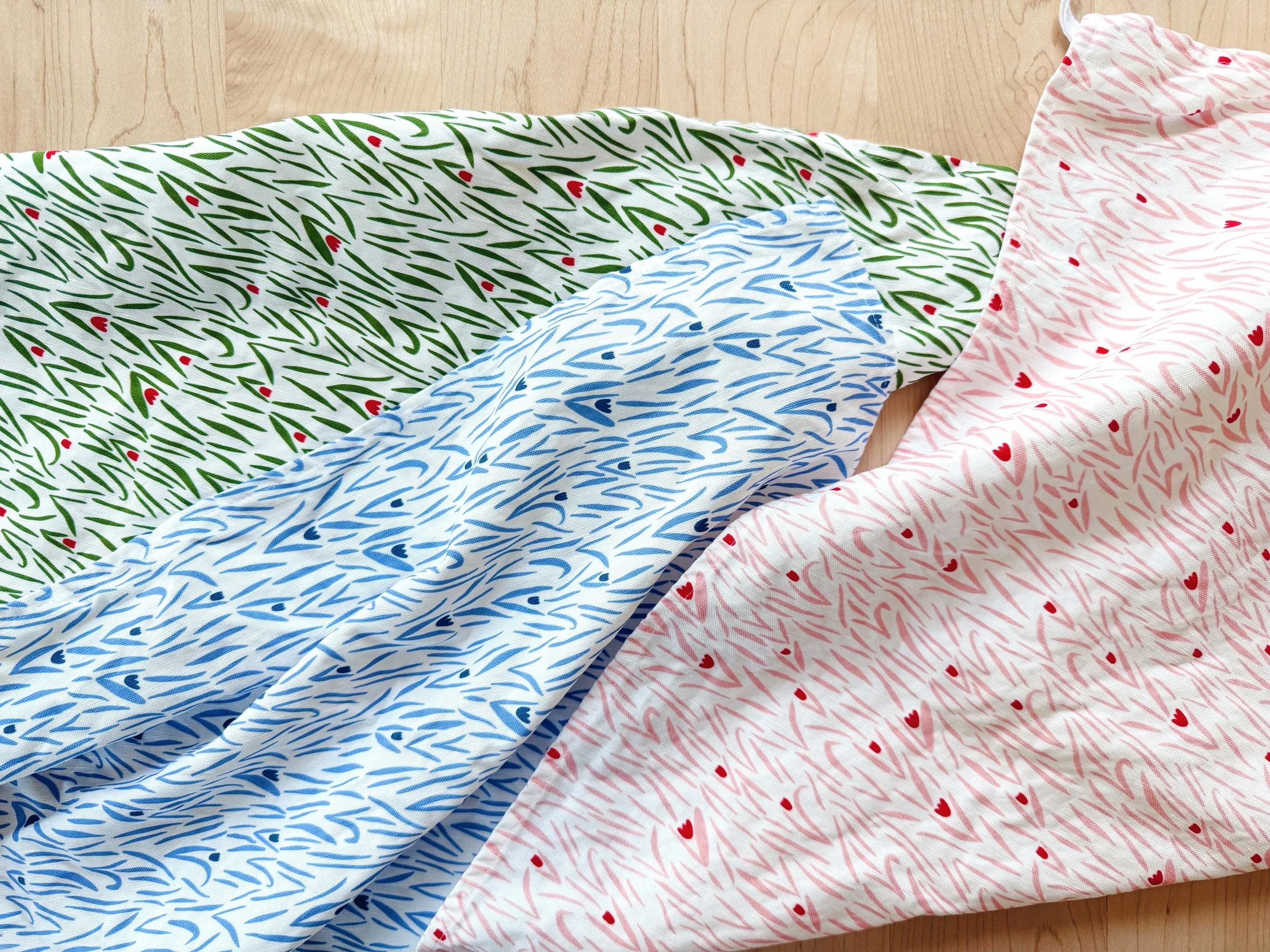 Linen and cotton hand towel in floral design