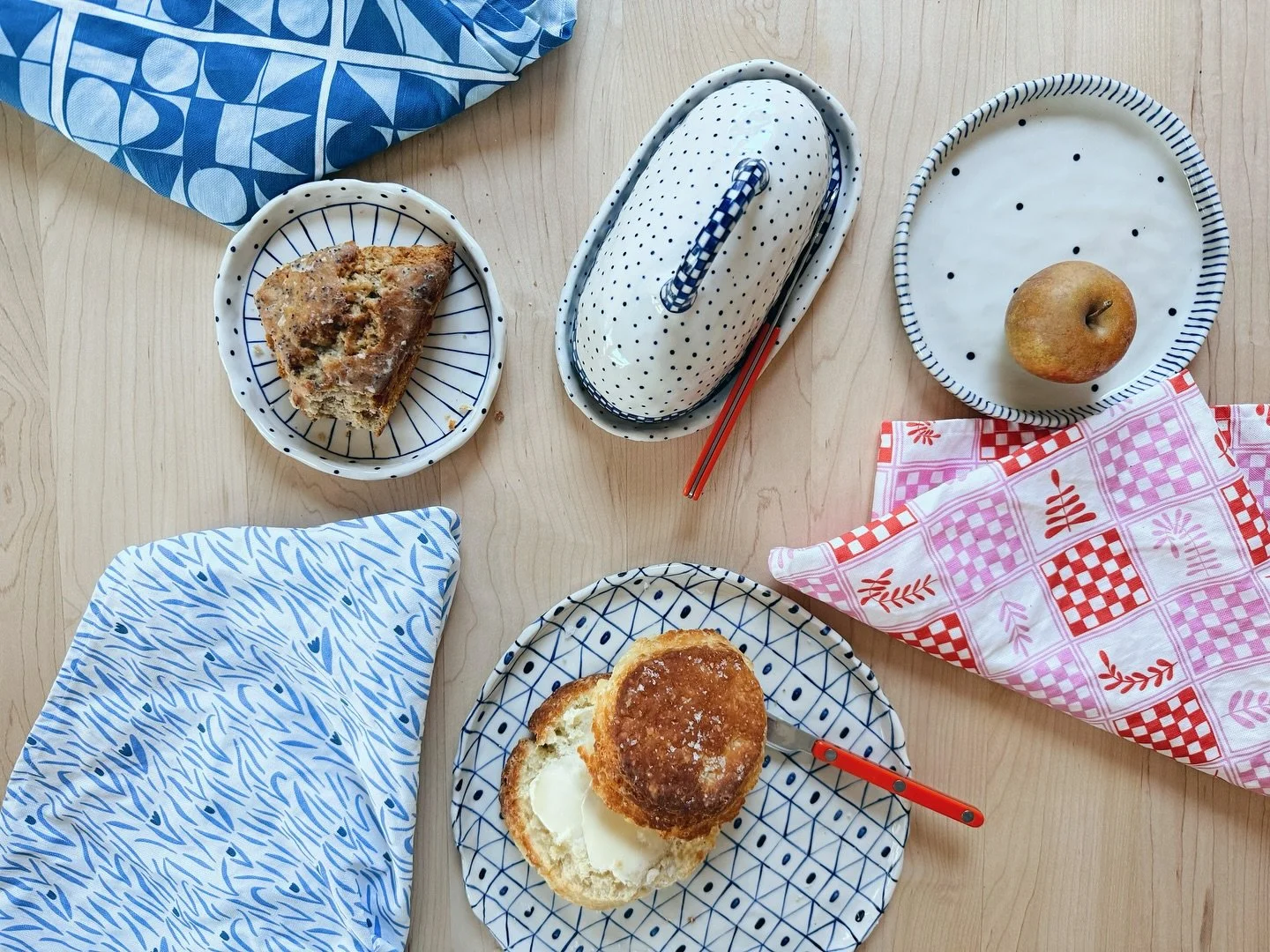 New napkins, towels, pillows and notepads will be in my shop this Thursday. 🩷 I can&rsquo;t wait to share these new designs with you!