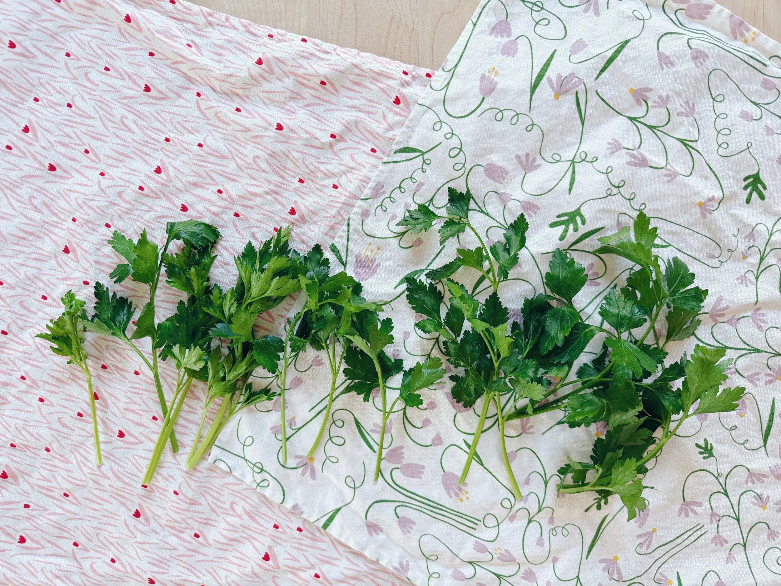 Linen and cotton hand towel in floral design