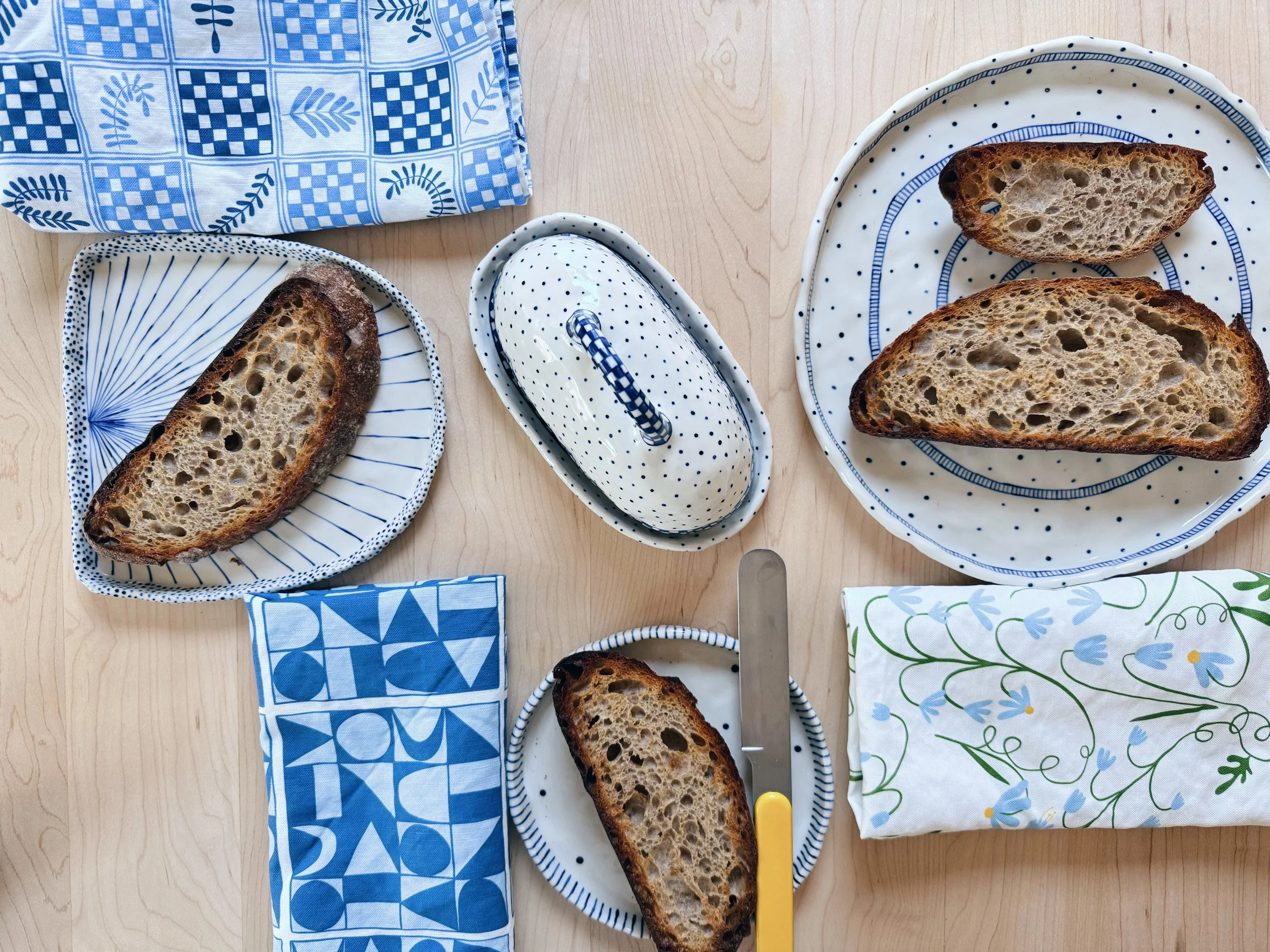 Cloth napkins in a floral design
