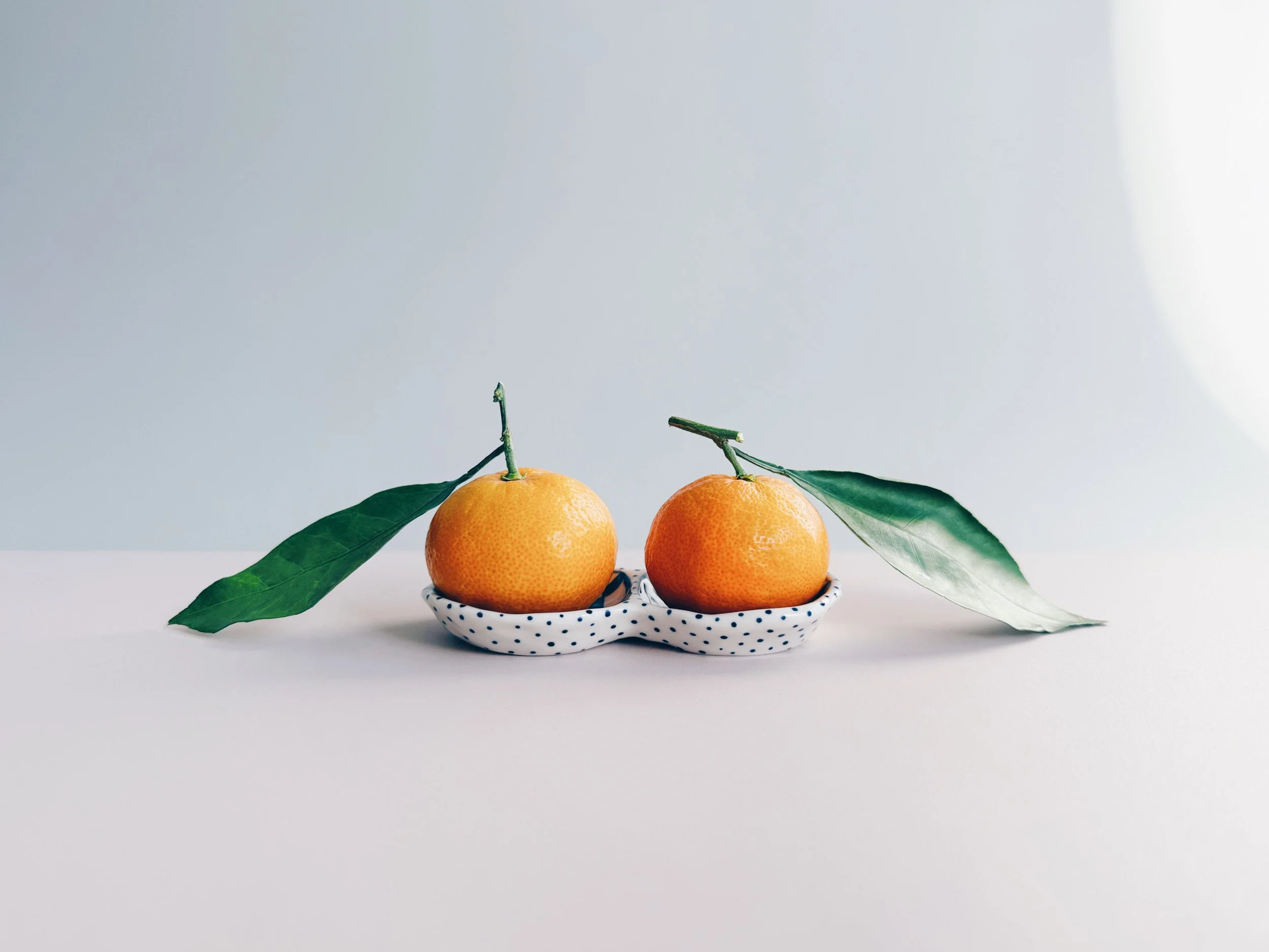 Blue and white, handmade ceramic bowl.