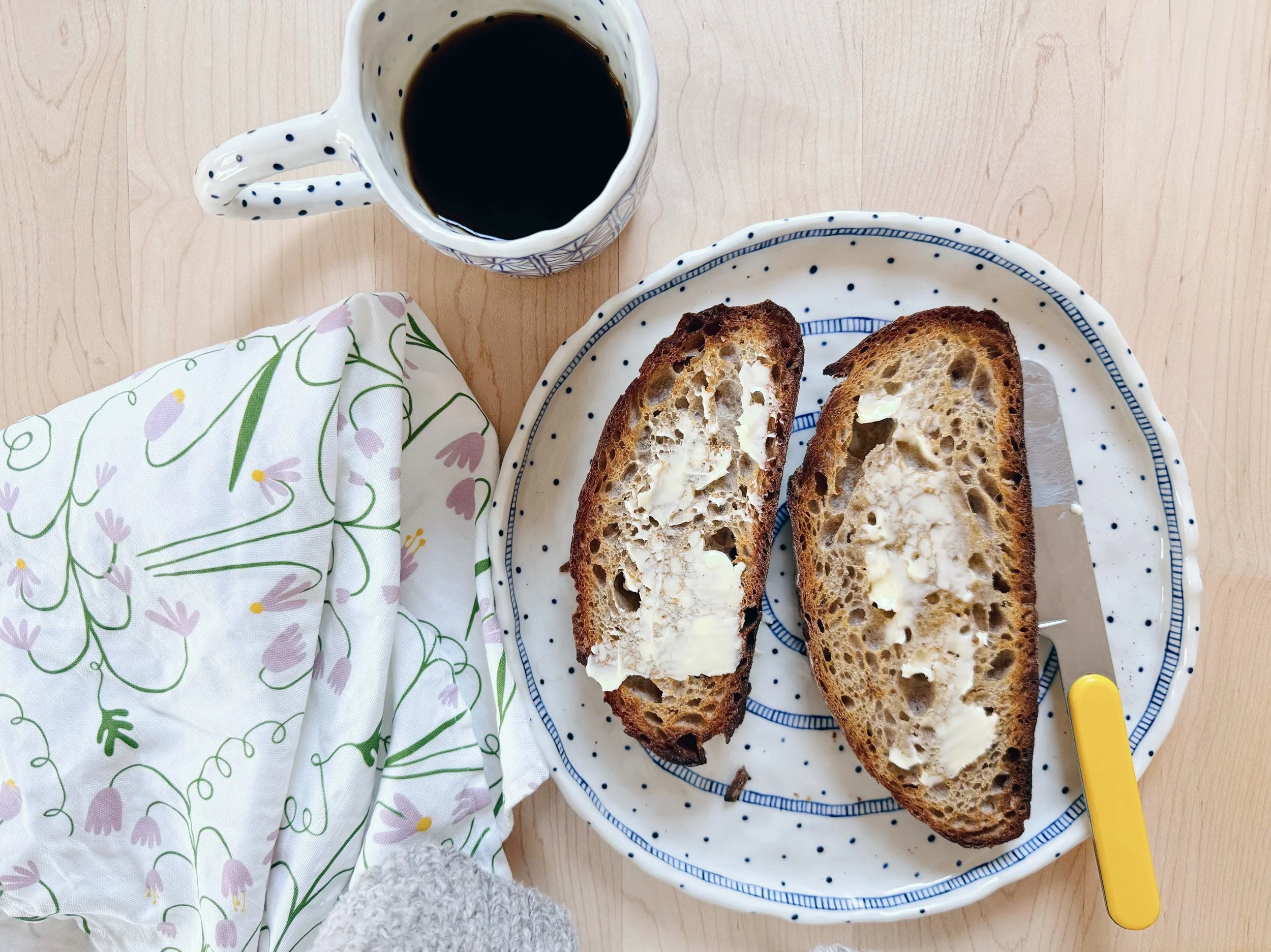 Cloth napkins in a floral design