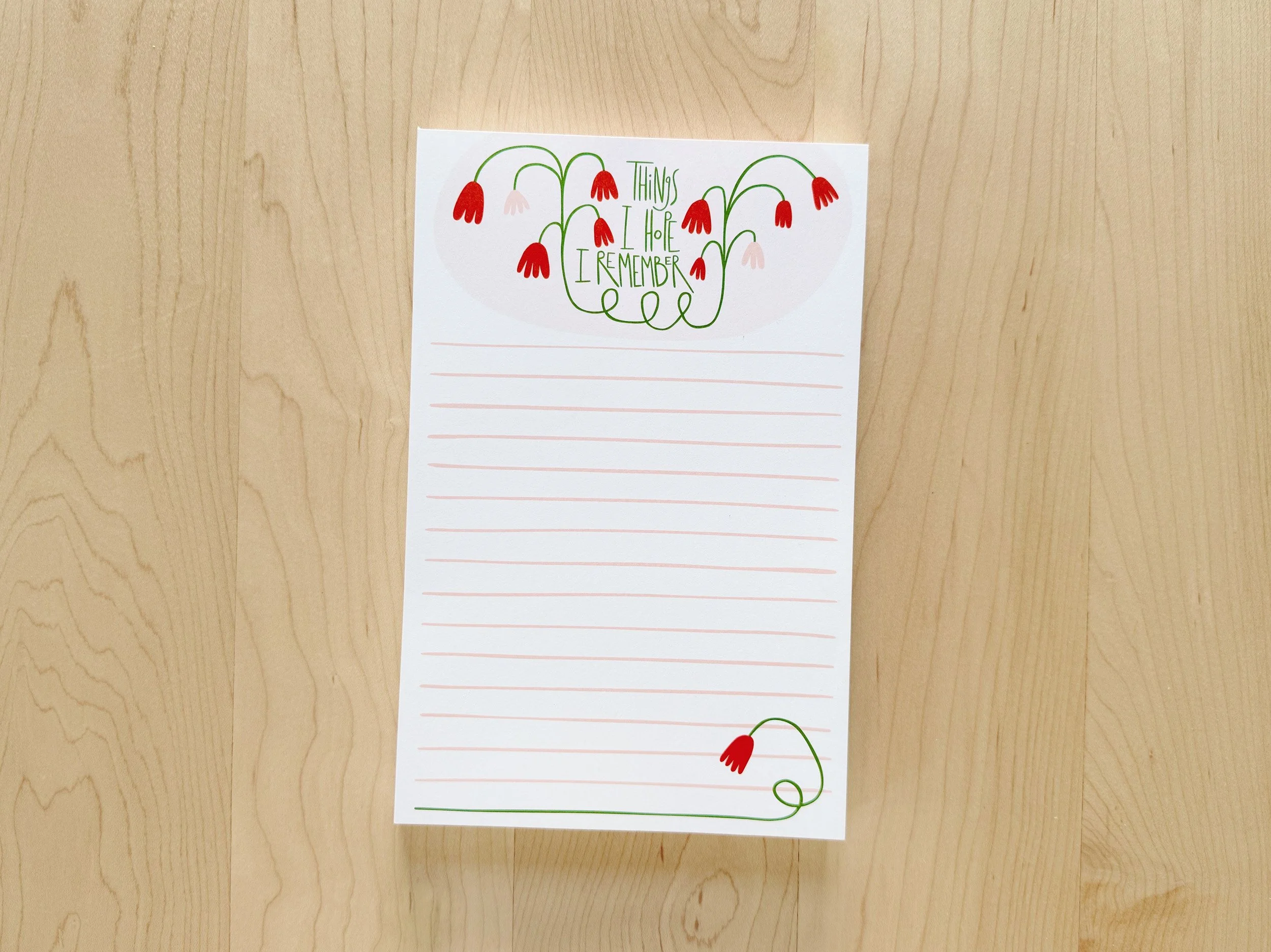 Notepad with floral design