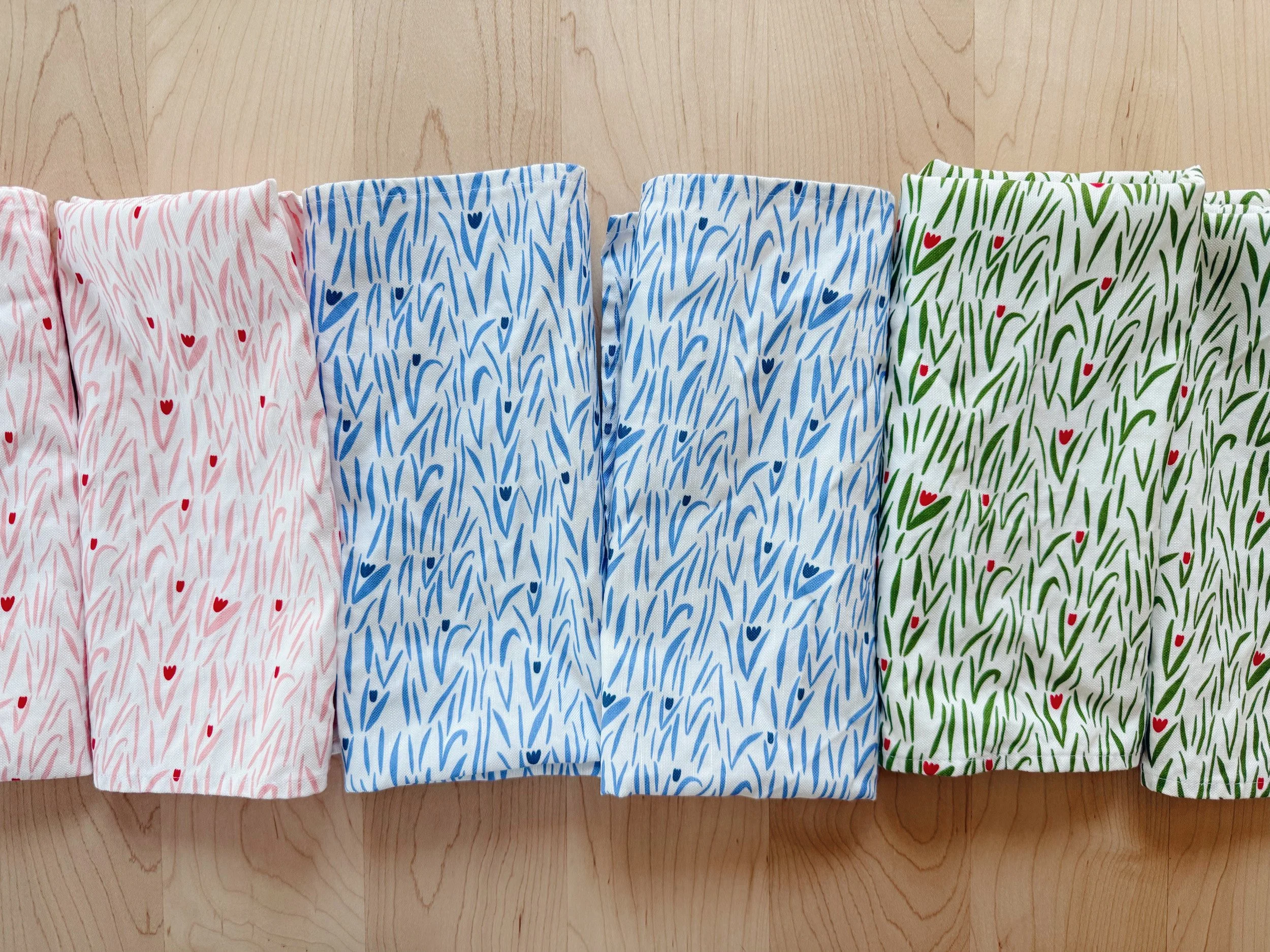 Cloth napkins in a floral design