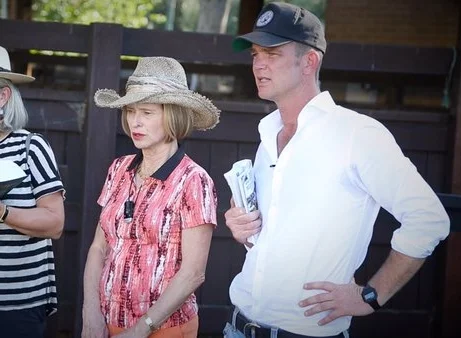Gai Waterhouse and Blue Sky's Julian Blaxland at the sales