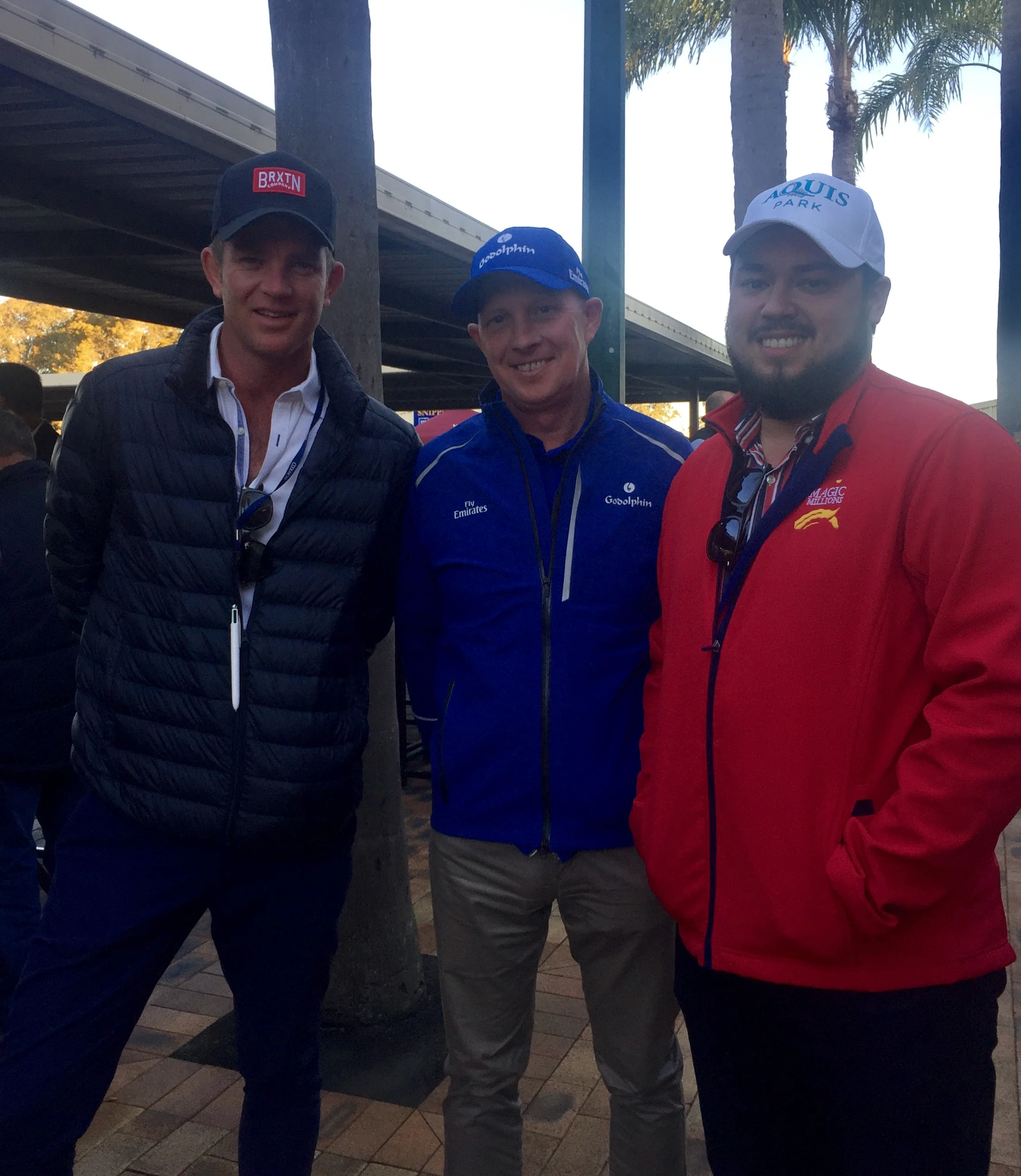 Julian Blaxland (Blue Sky), John Sunderland (Godolphin) and Justin Fung (Aquis)