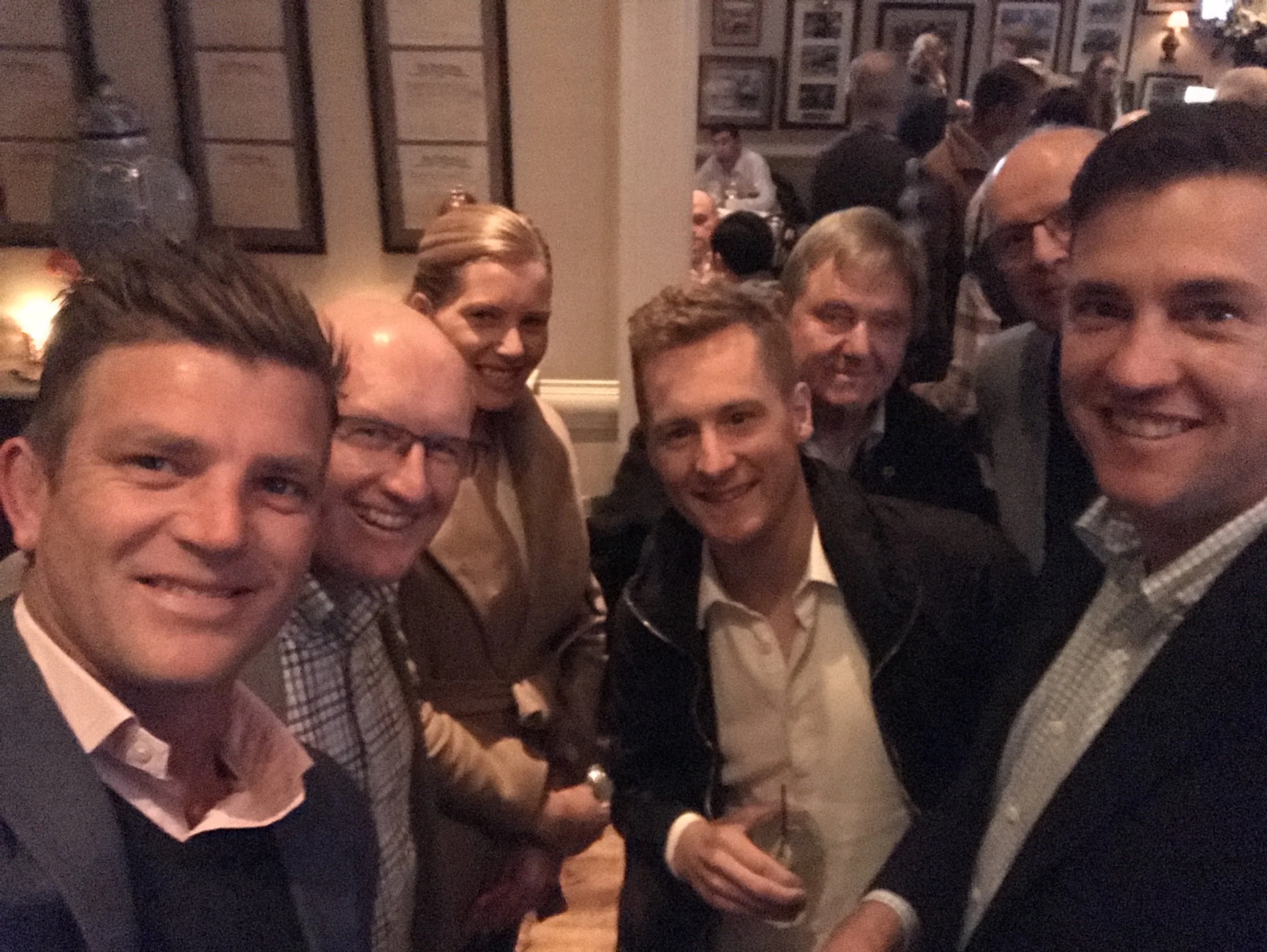 Julian Blaxland with partner Kacy Fogden and fellow Australian’s Adrian Hancock, Blake Shinn, Mill Park Stud’s Peter Watson and Craig Rounsfell in Lexington, Kentucky for the Keenenland Breeding Stock Sales in November.