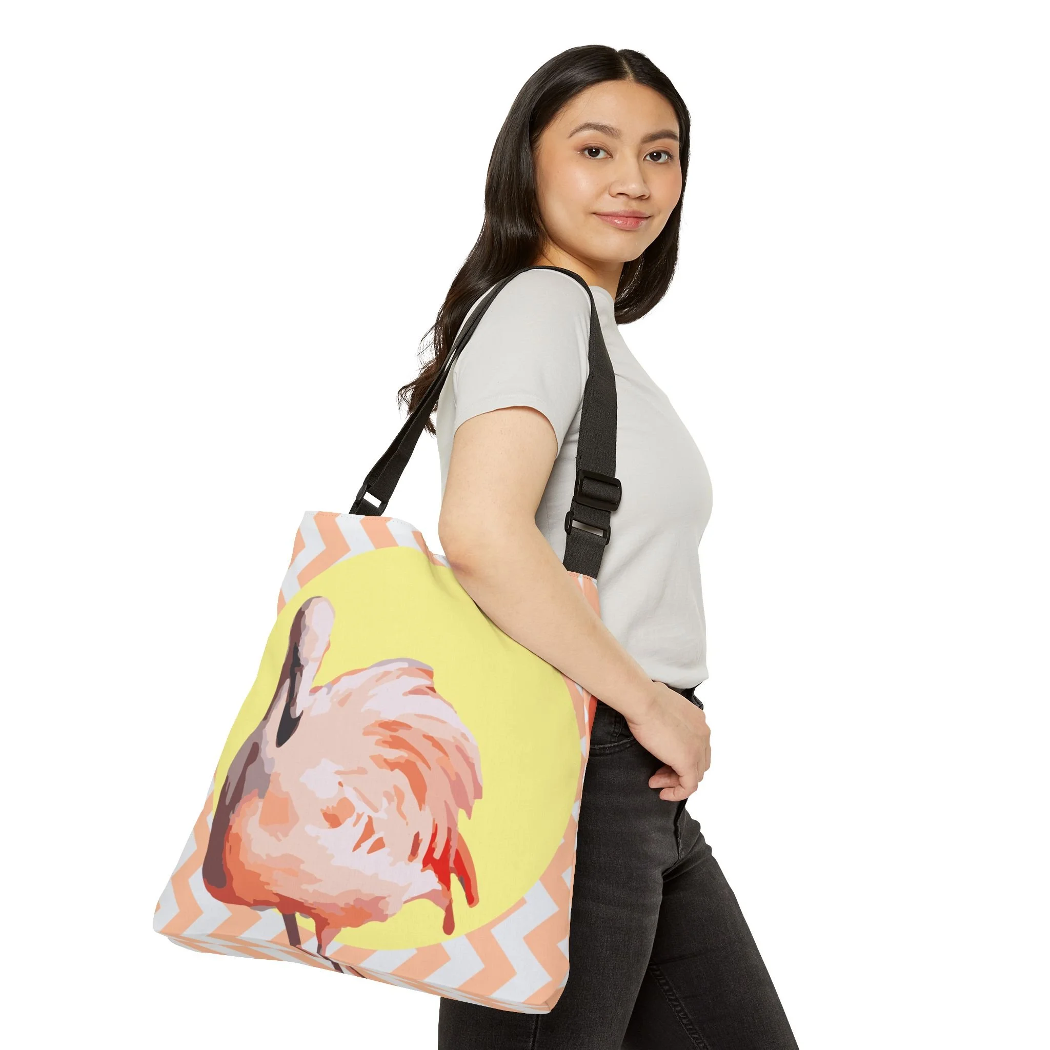 Zig Zag Flamingo - Tote Bag 18x18 Person 1 Adjustable.png
