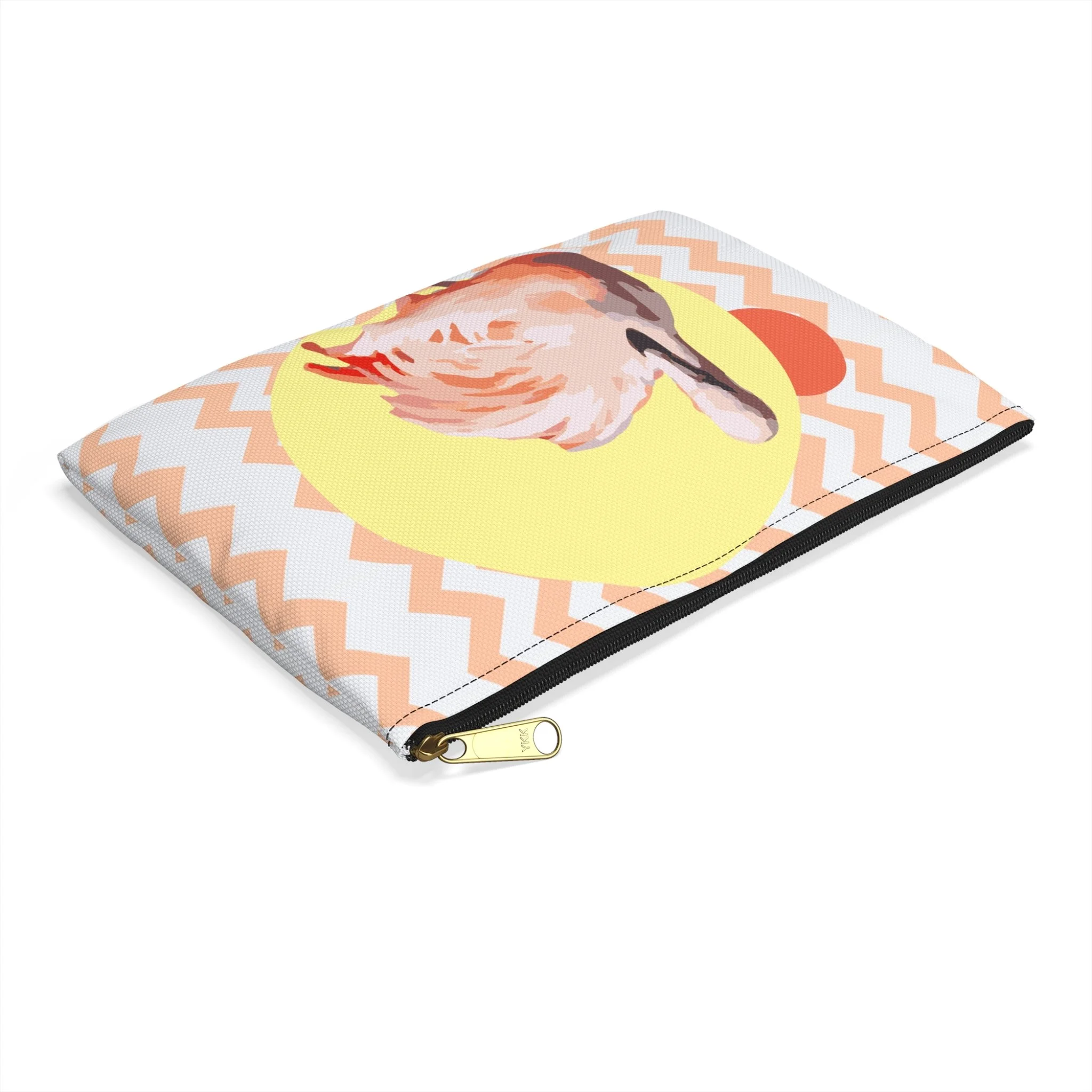 Zig Zag Flamingo - Accessory Pouch (Small) Side.png