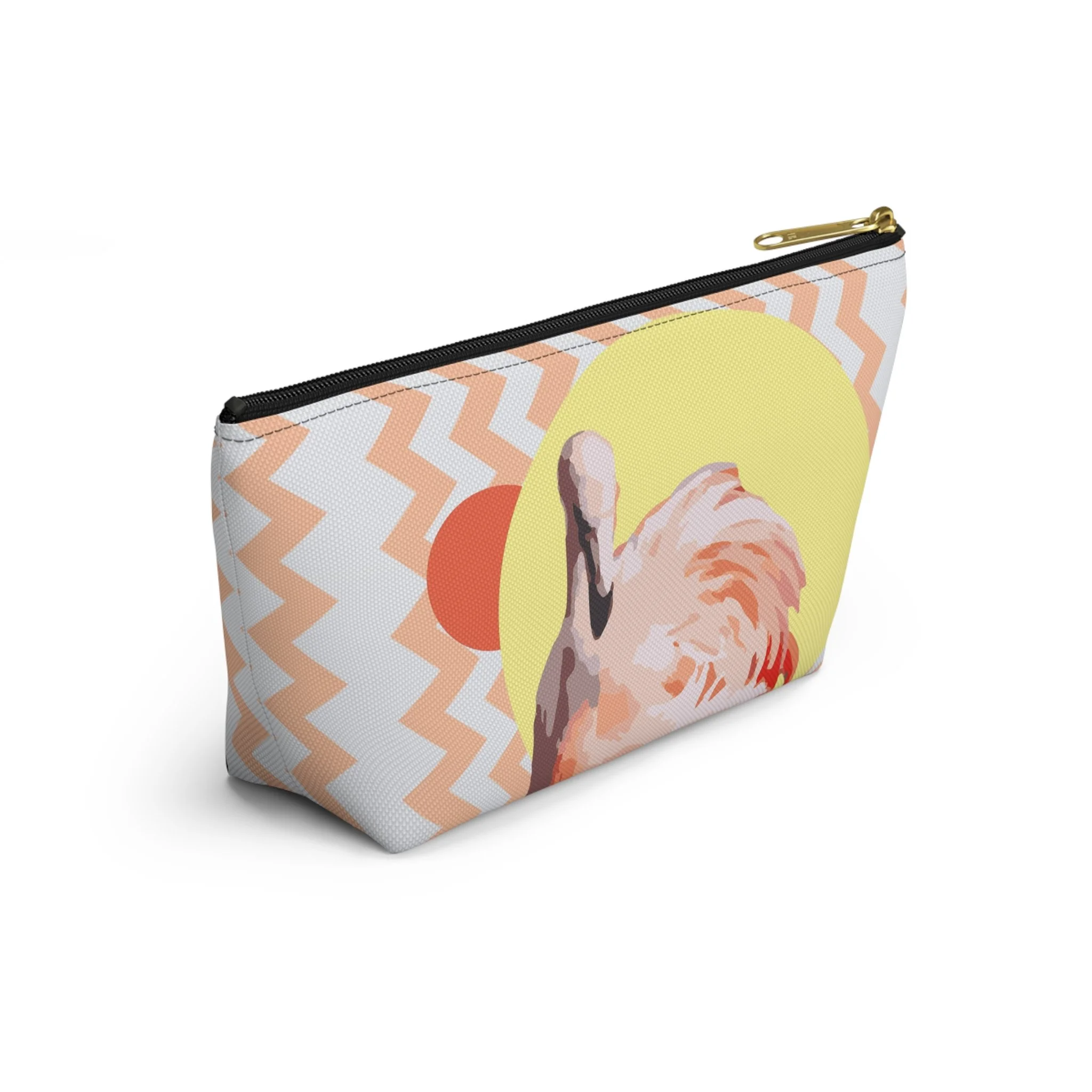 Zig Zag Flamingo - T-Bottom Accessory Pouch (Small) Back Side.png
