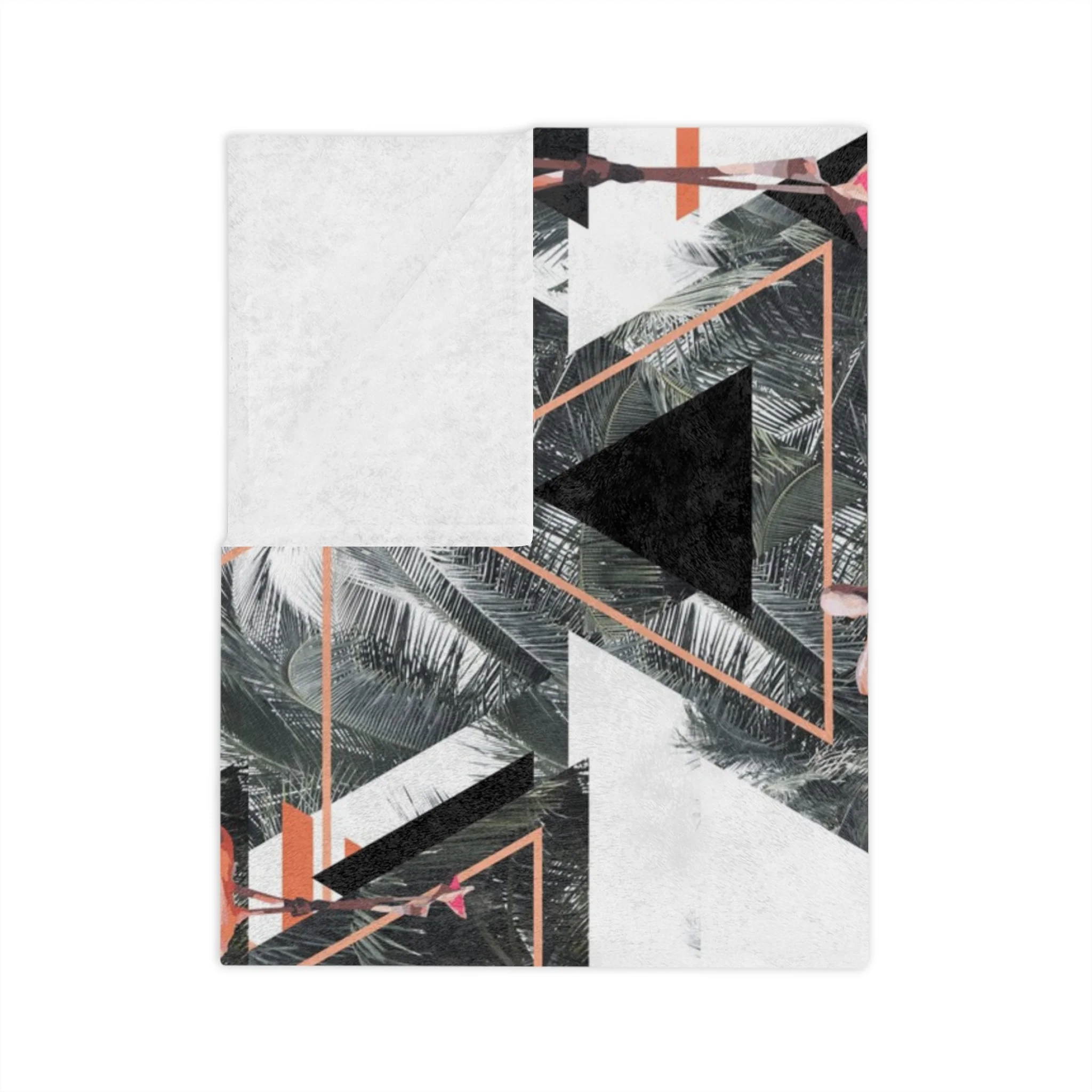 Black Beach Flamingos - Fleece Blanket Folded.png