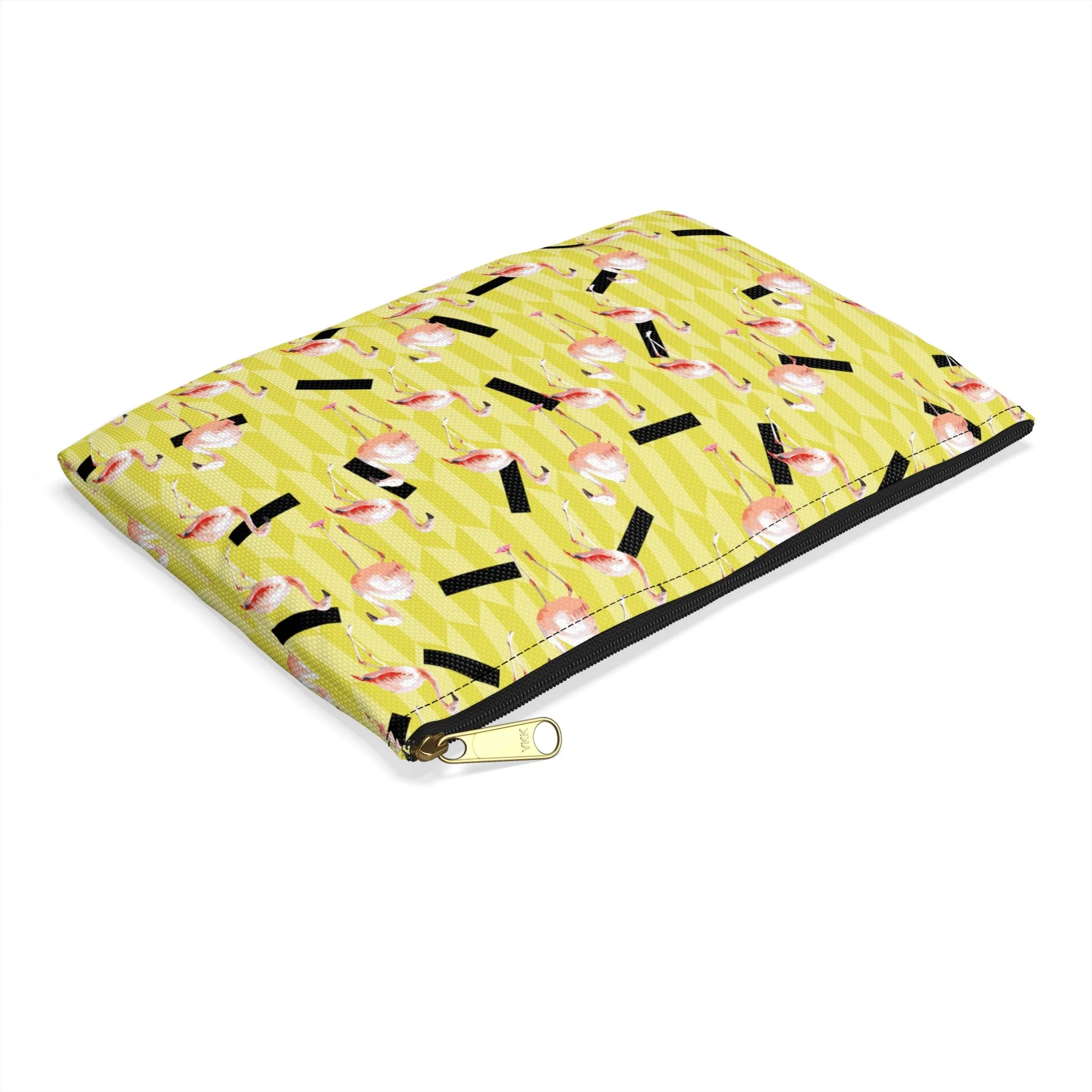 Lemon Flamingos - Accessory Pouch (Small) Side.png