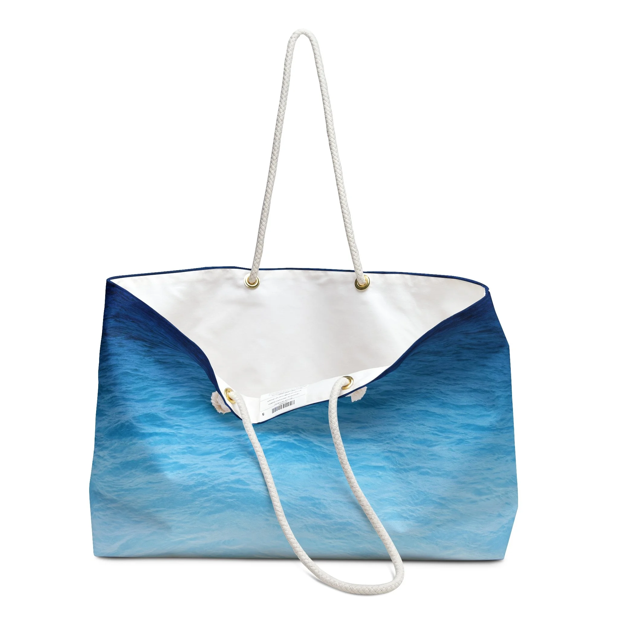 Sapphire Sea - Weekender Rope Handle Bag Front Open.png