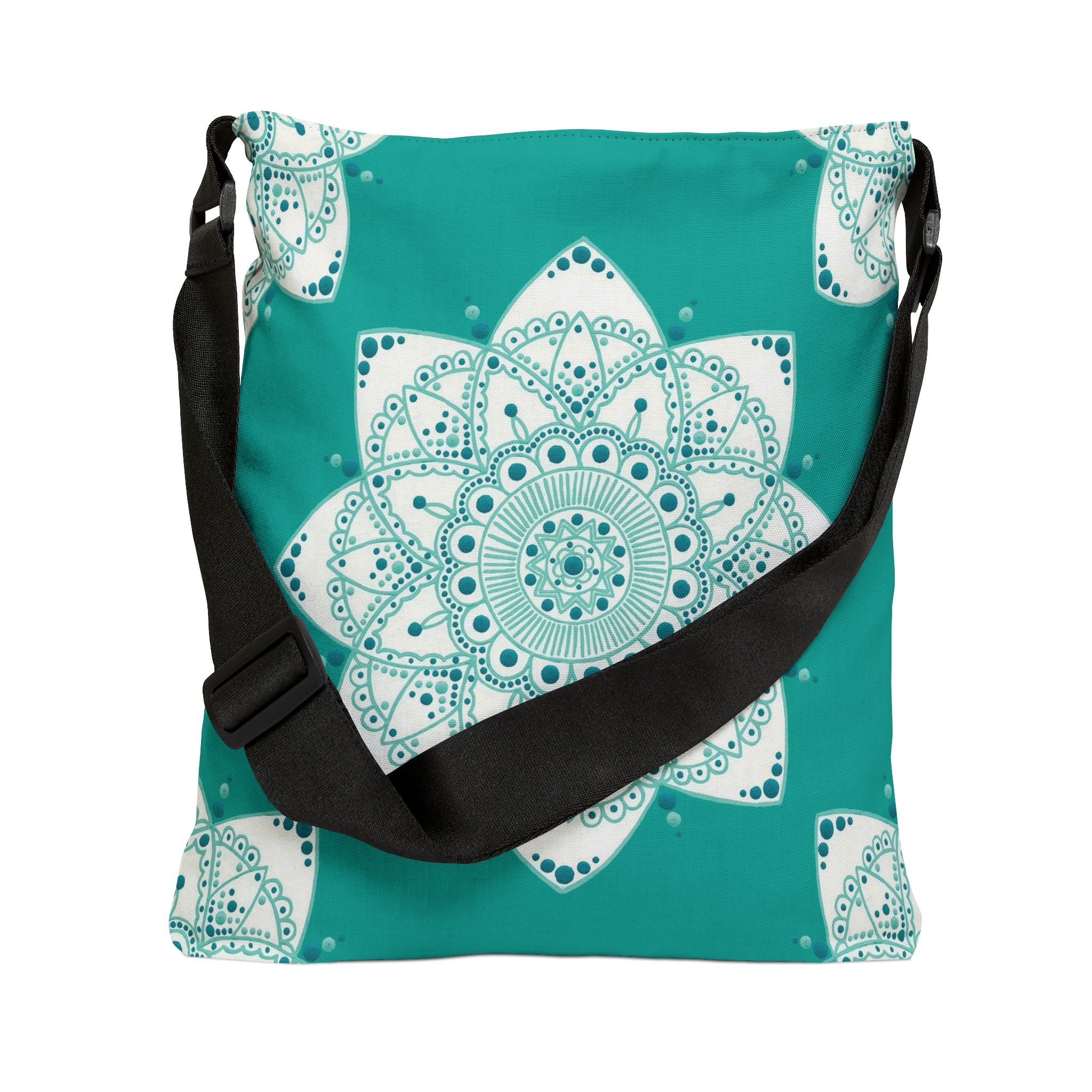Teal Mandala by Erin Witters - 16x16 Adjustable Strap Tote Bag Context.png