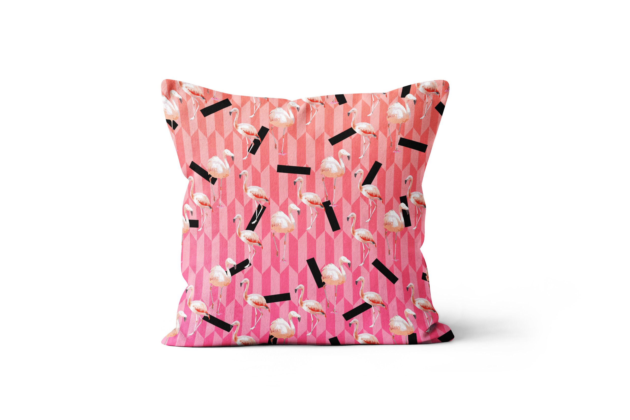 Candy Flamingos - Throw Pillow Cover