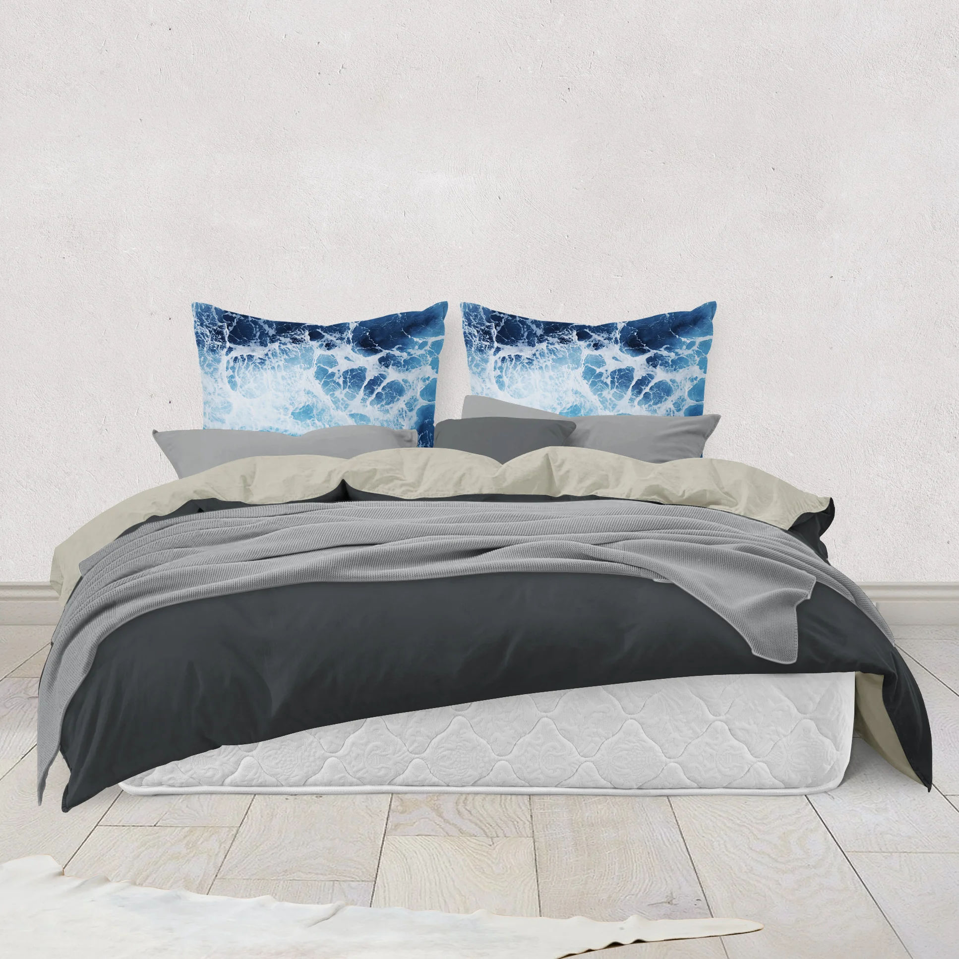 Blue Ocean Surf 3 - Throw Pillow Cover