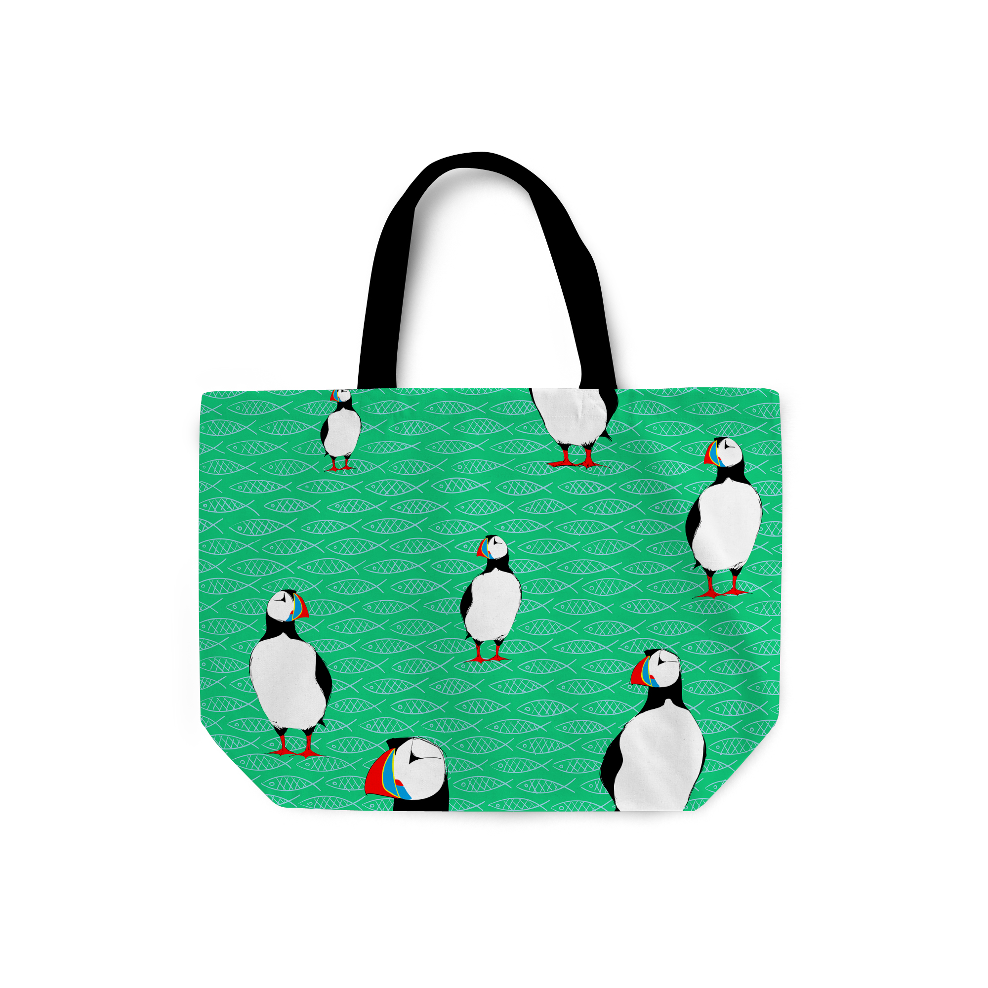 Puffins and Fish by Elisabeth Maurland - Weekender Tote