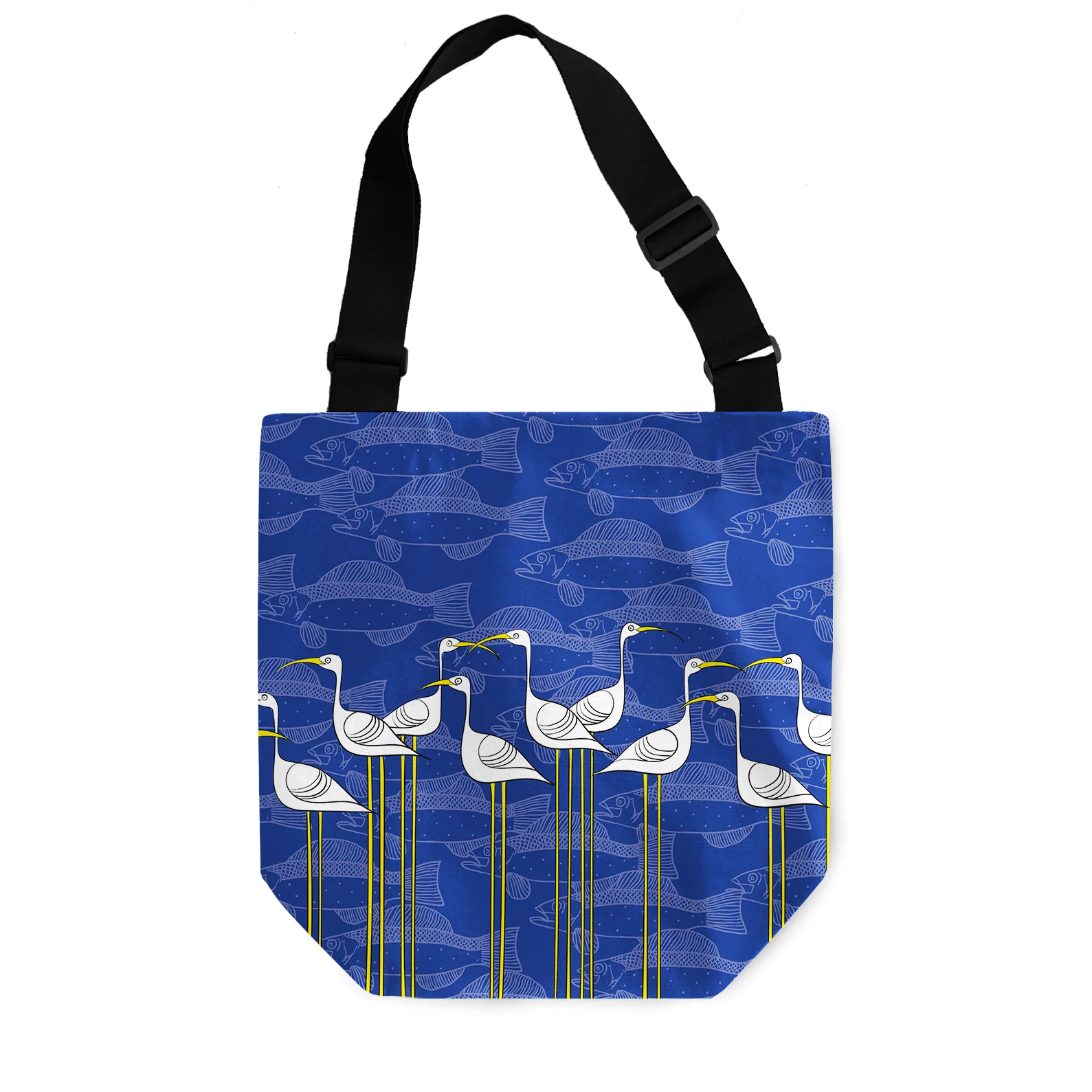 Ibis and Fish by Elisabeth Maurland - Tote Bag