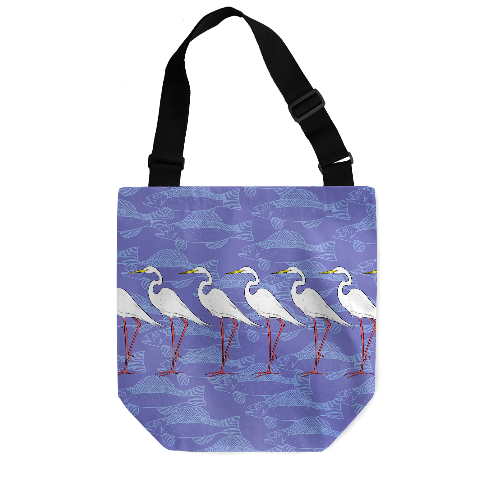 Egrets and Fish by Elisabeth Maurland - Tote Bag