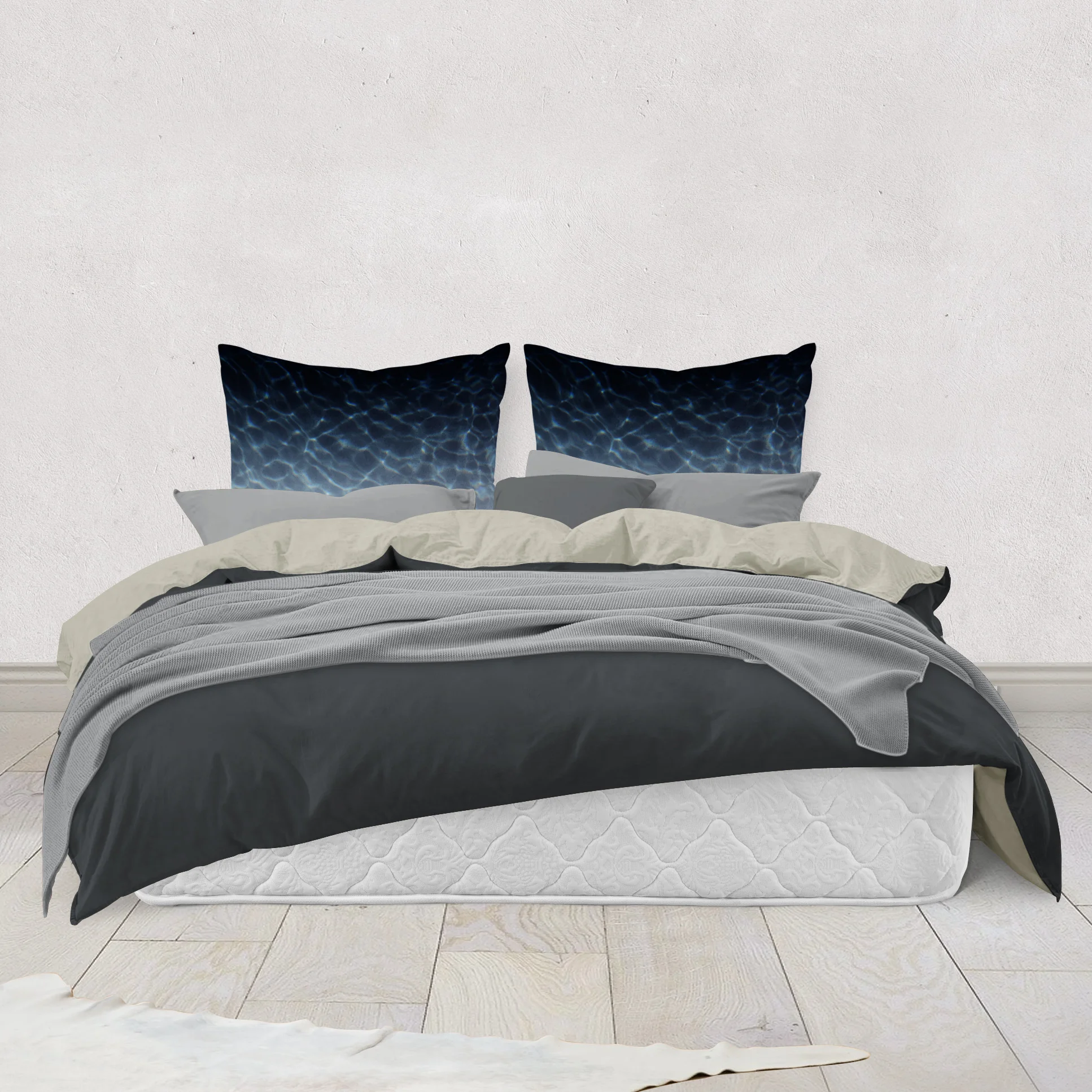 Blue Slate Fade - Throw Pillow
