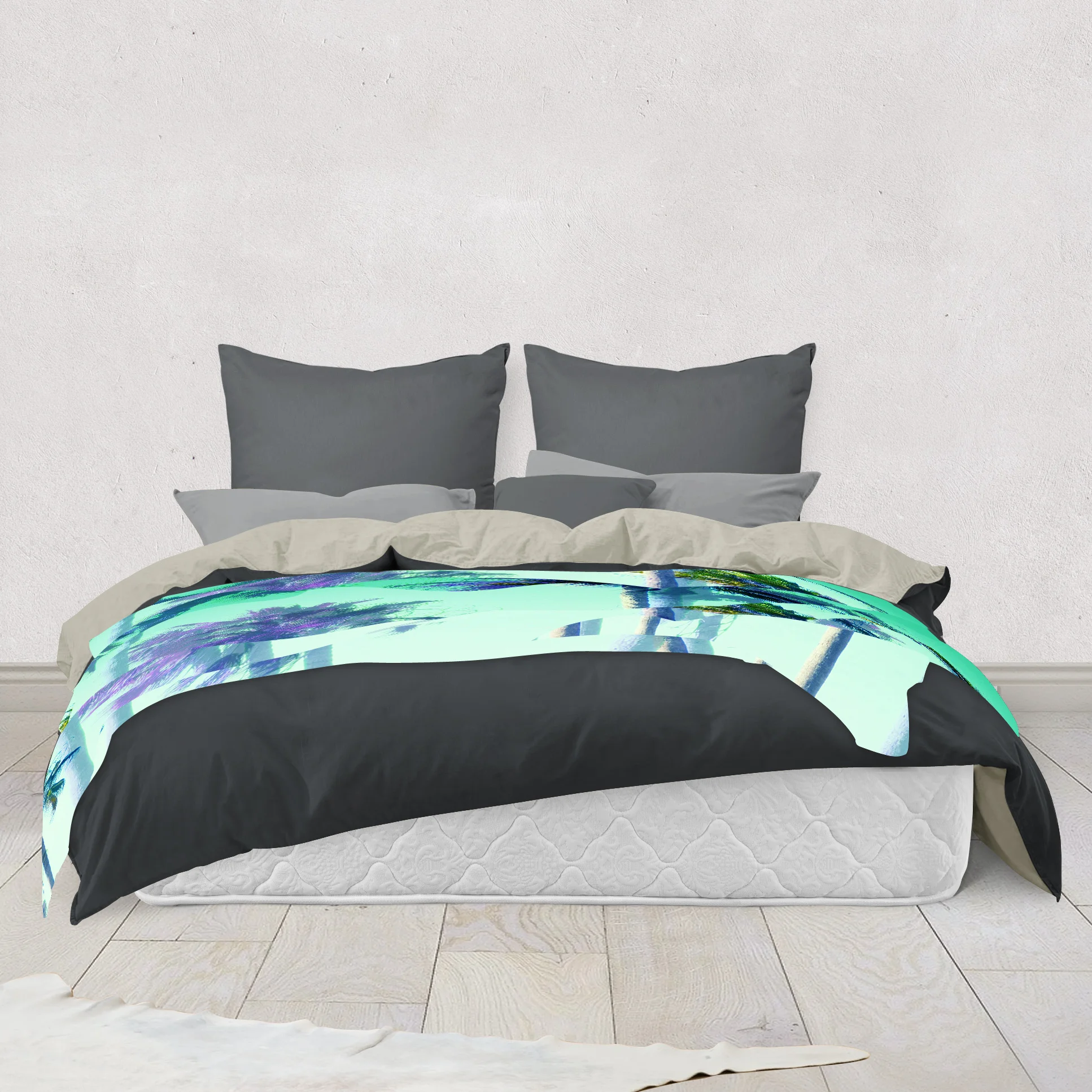 Jungle Green Palms - Fleece Blanket