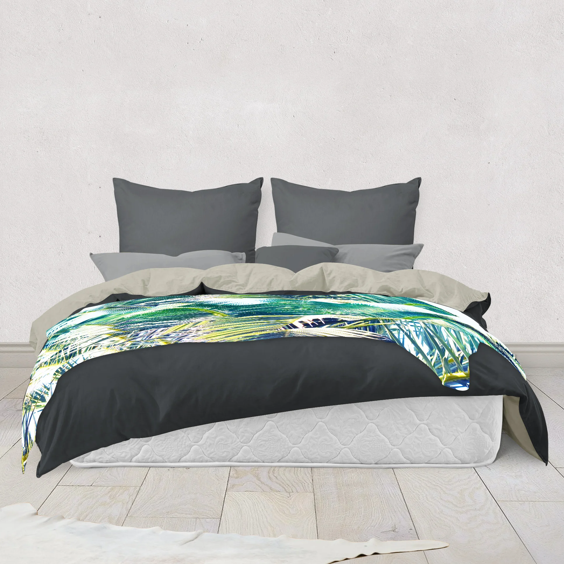 Summer Green Palms - Fleece Blanket