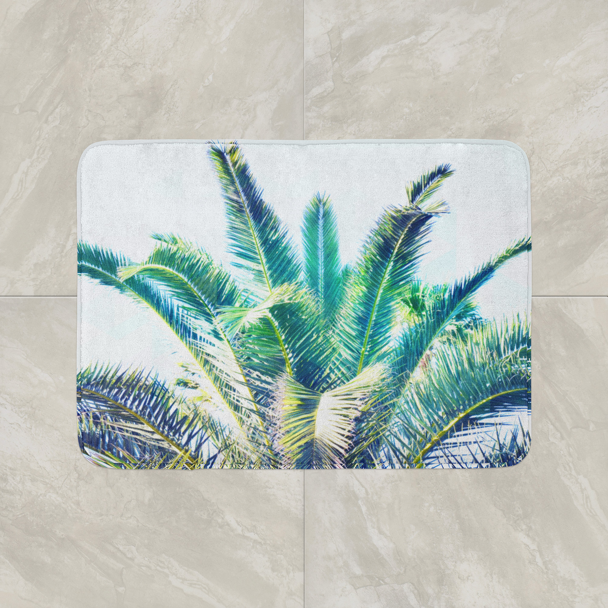 Summer Green Palms - Bath Mat