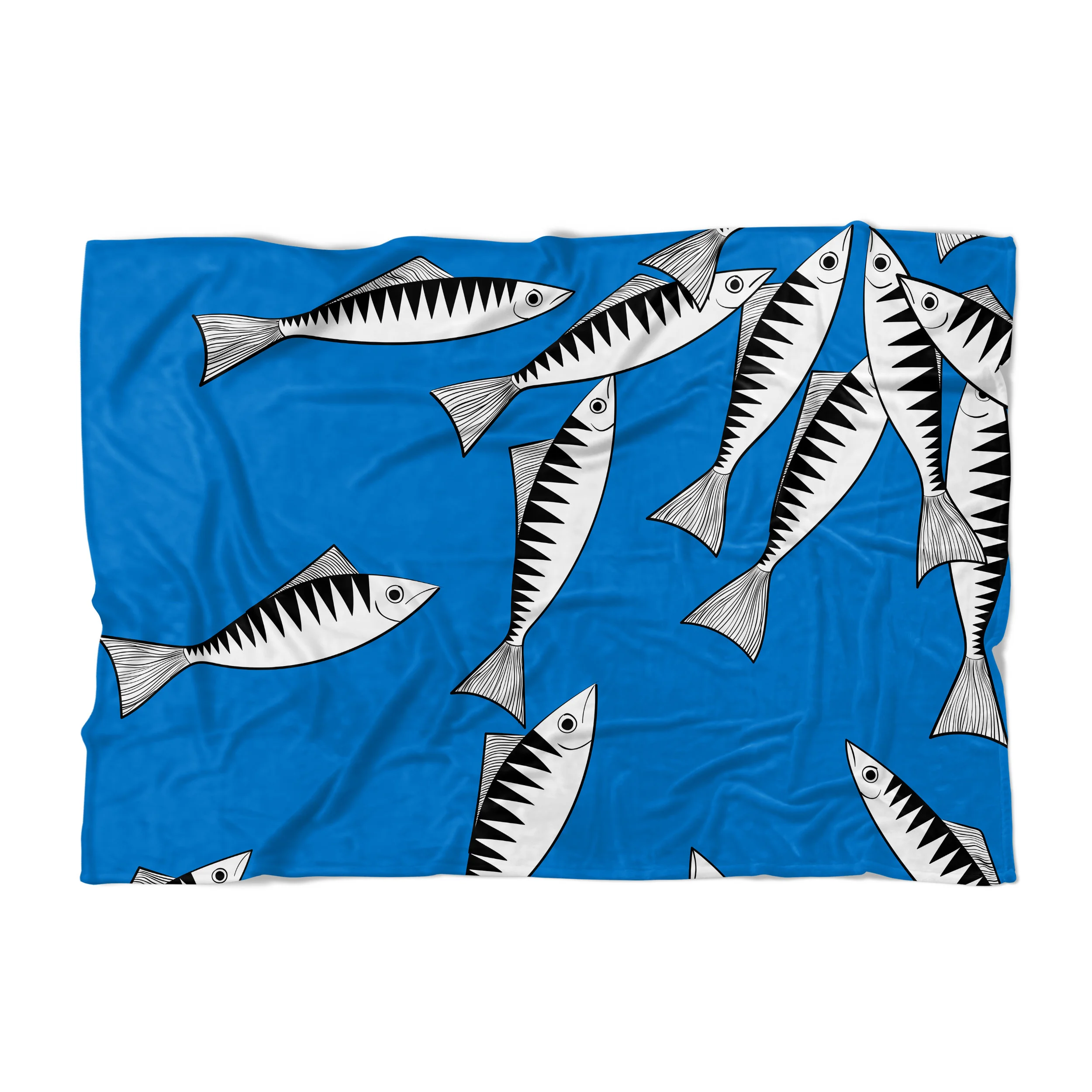 Crowding Mackerel by Elisabeth Maurland - Fleece Blanket