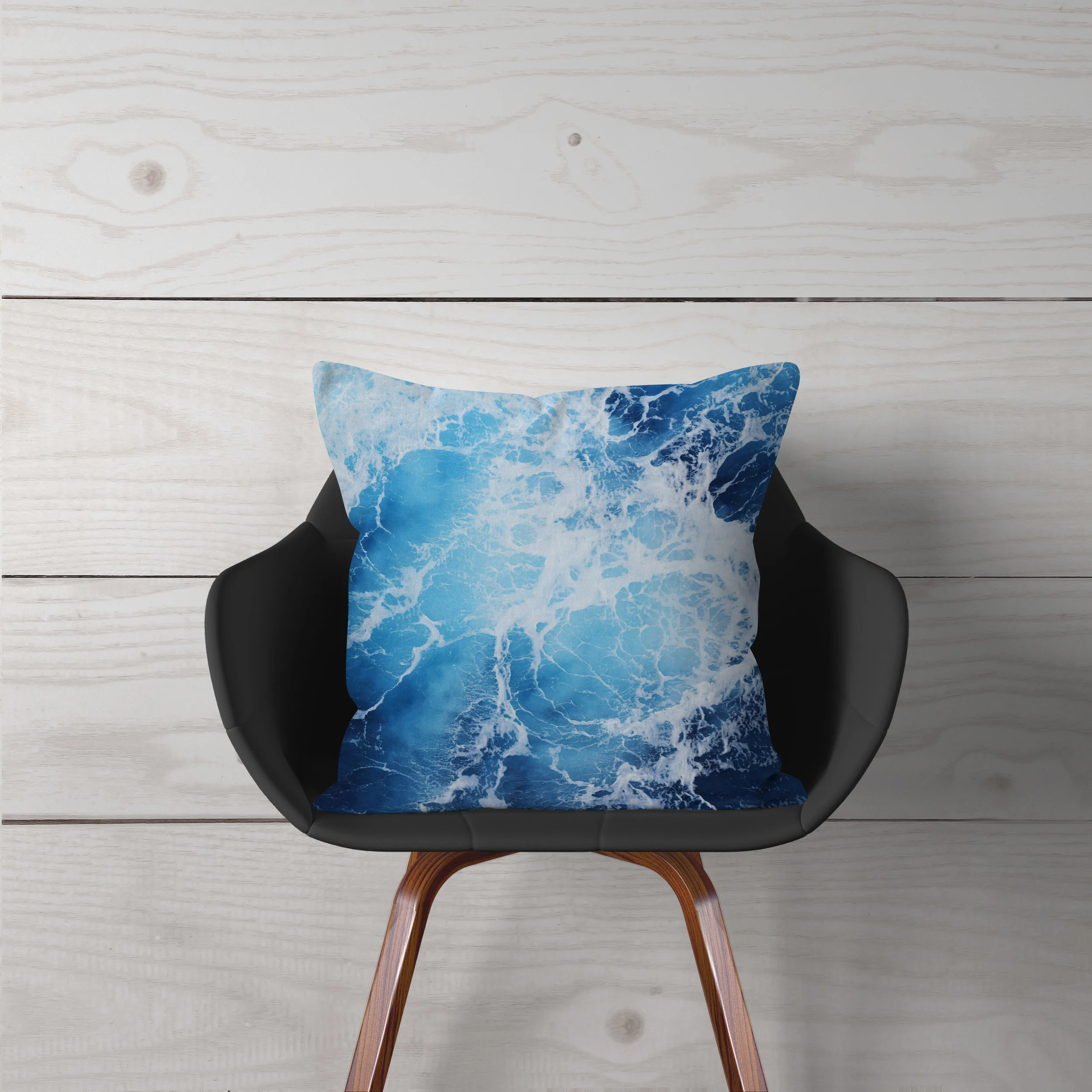 Blue Ocean Surf - Throw Pillow