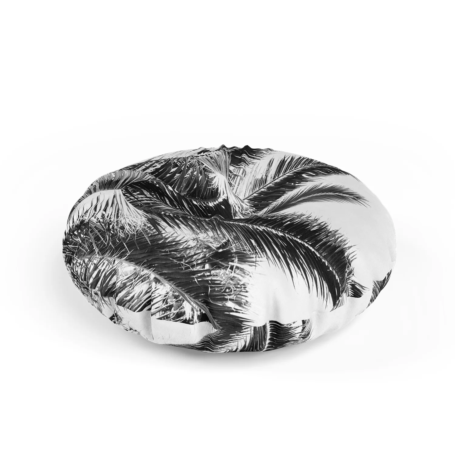 Black Summer Palms - Floor Pillow