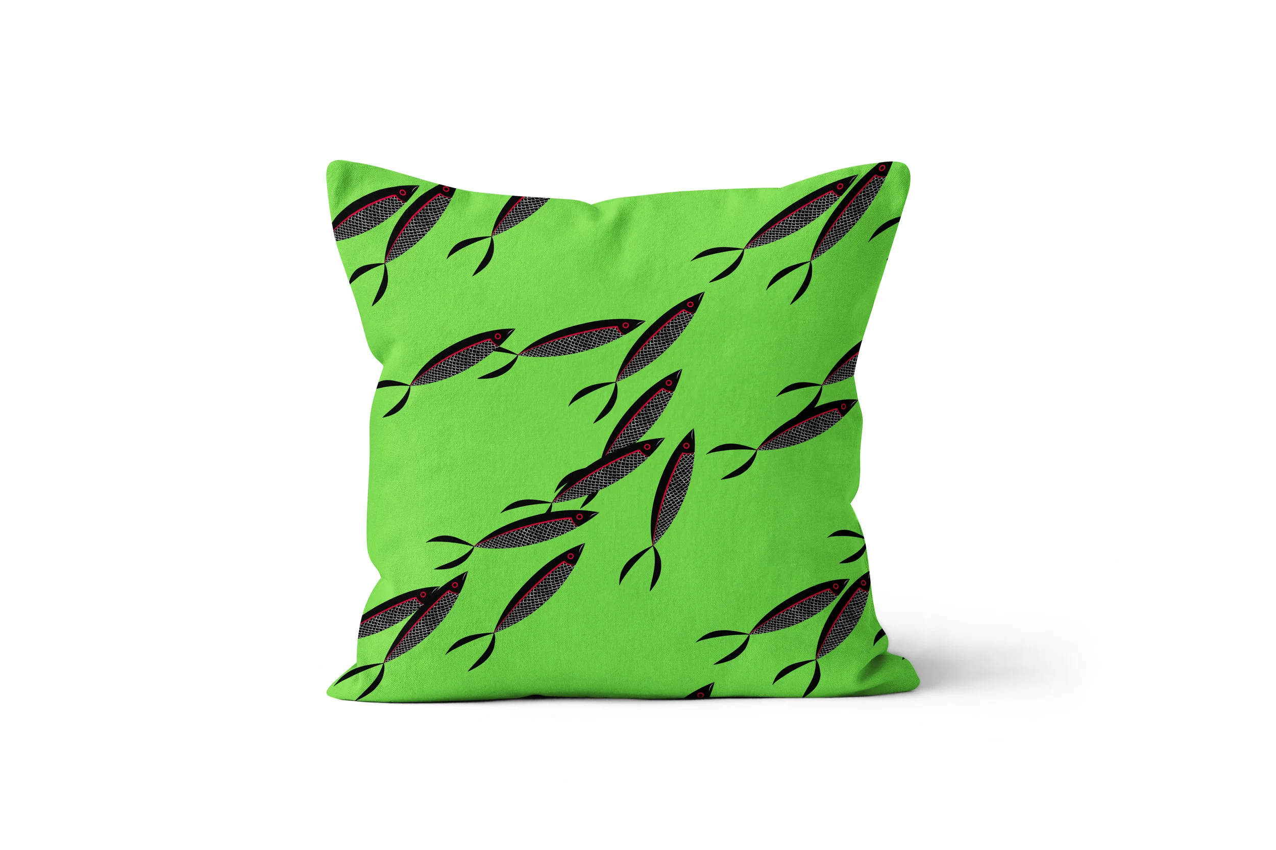 Black Sardines by Elisabeth Maurland - Throw Pillow