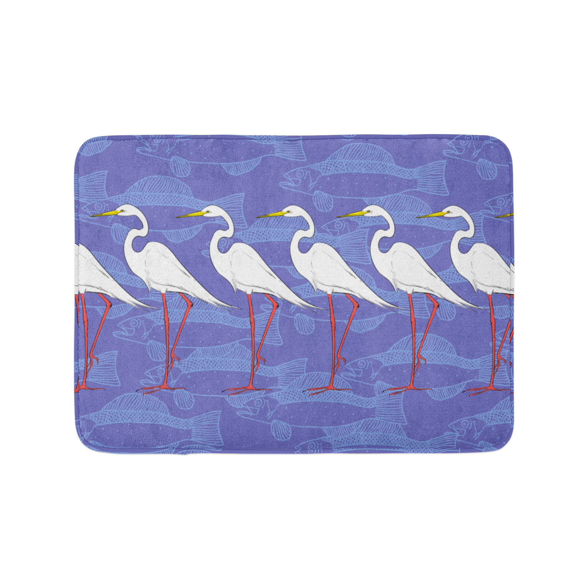 Egrets and Fish by Elisabeth Maurland - Bath Mat