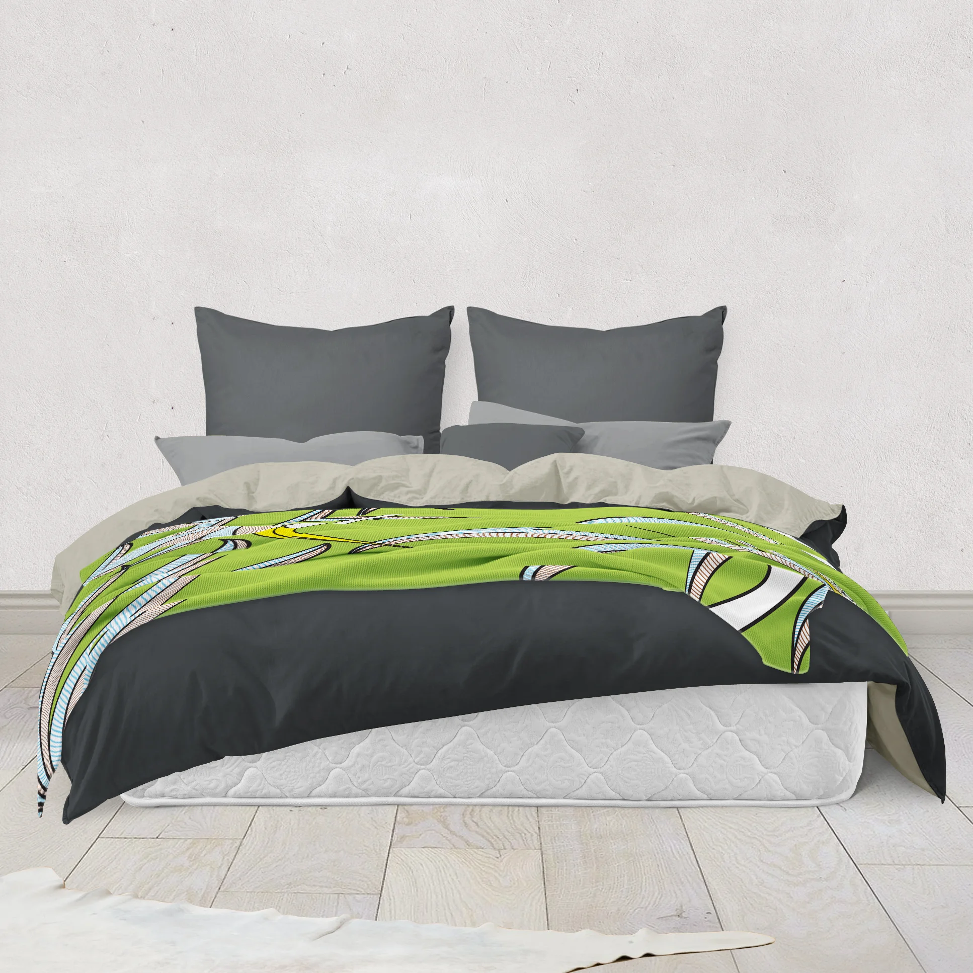 Green Phoenix by Elisabeth Maurland - Fleece Blanket