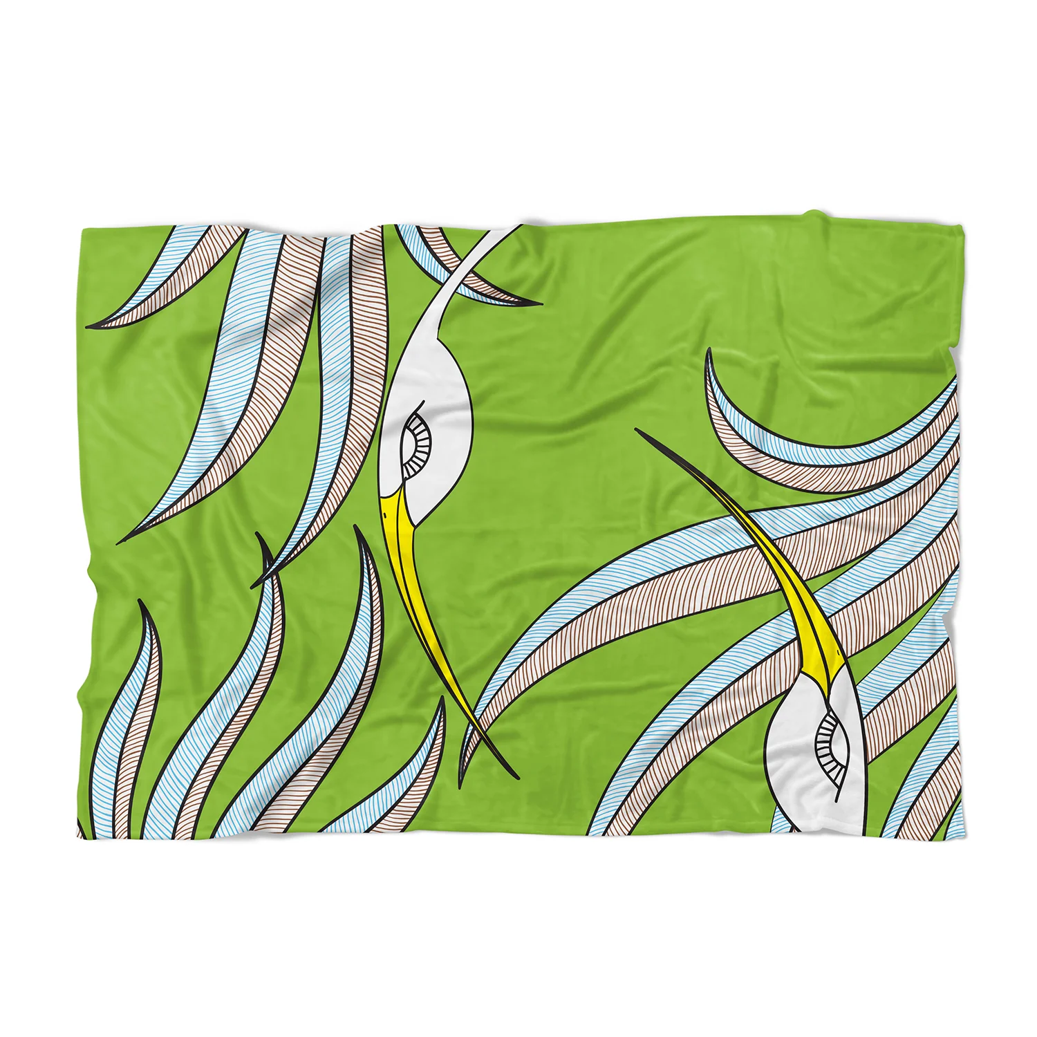 Green Phoenix by Elisabeth Maurland - Fleece Blanket
