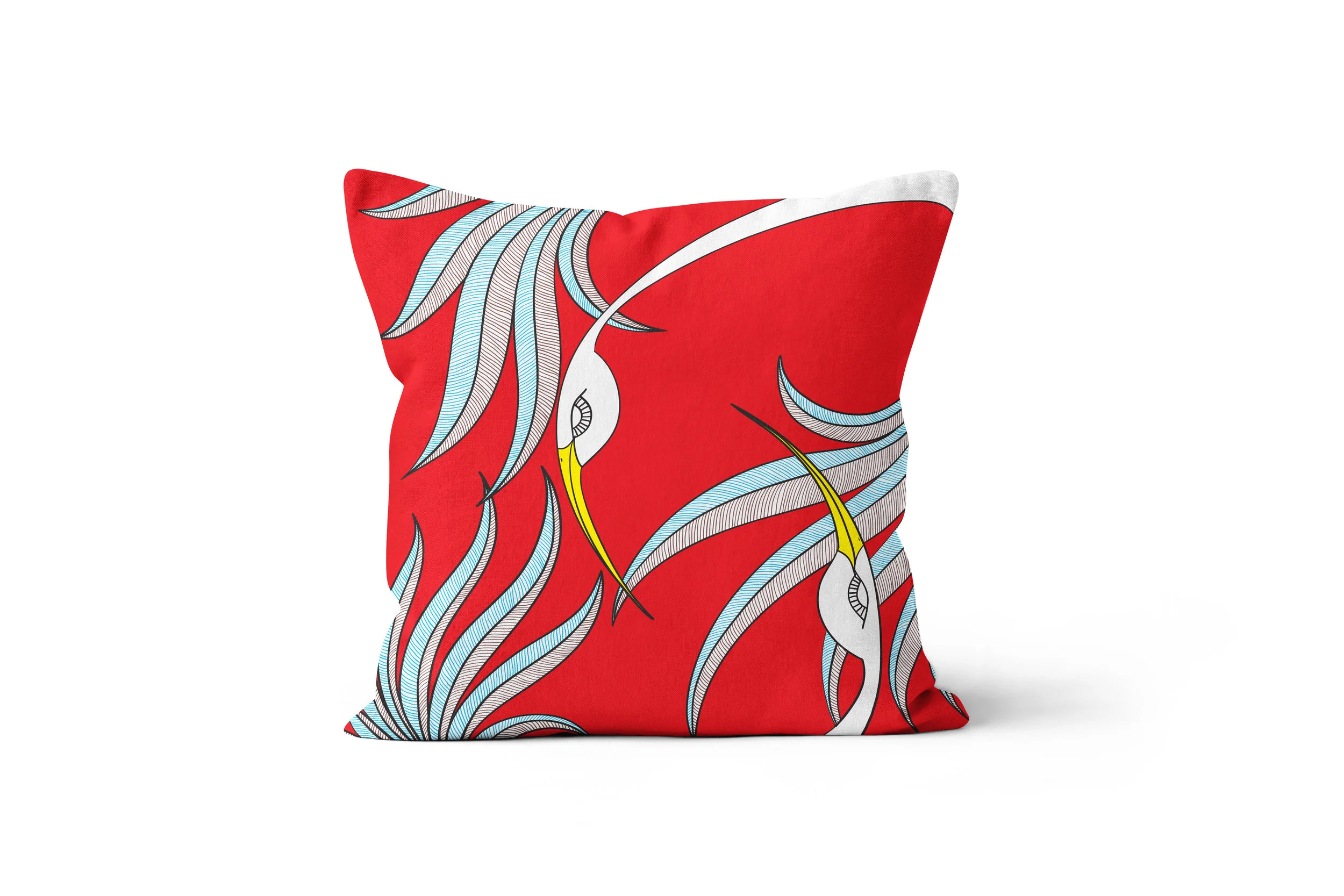 Red Phoenix by Elisabeth Maurland - Throw Pillow