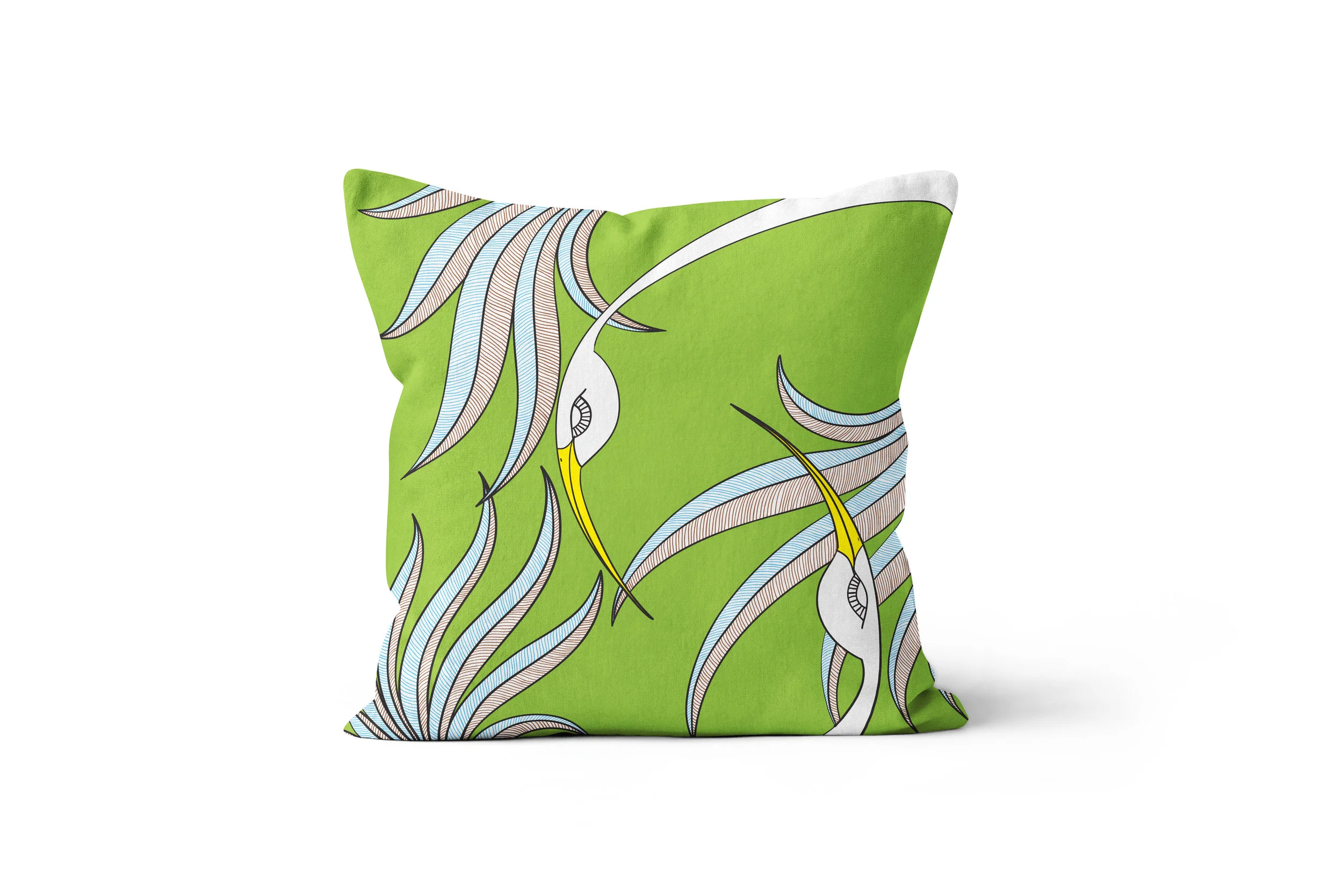 Green Phoenix by Elisabeth Maurland - Throw Pillow