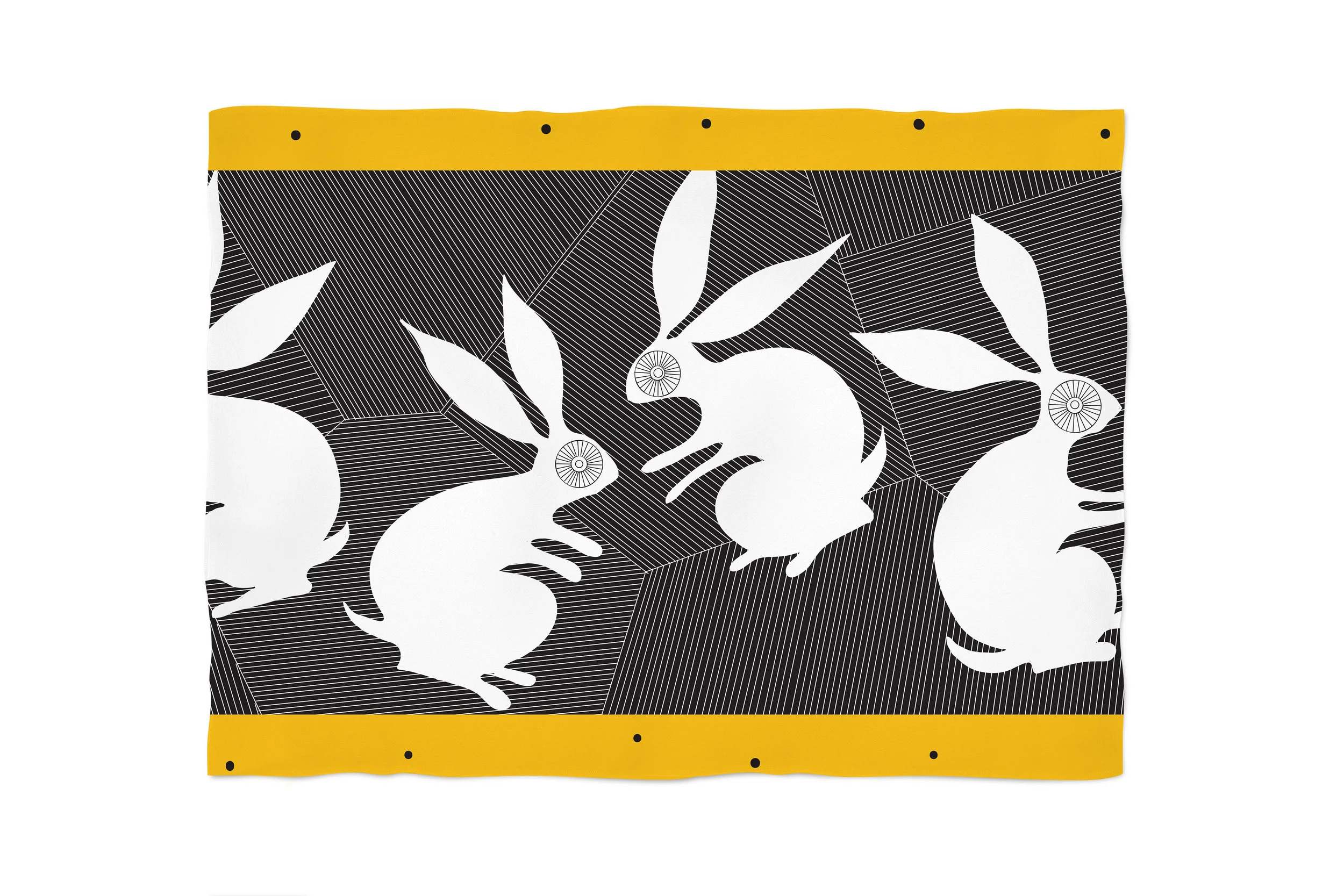 Stone Rabbits by Elisabeth Maurland - Fleece Blanket