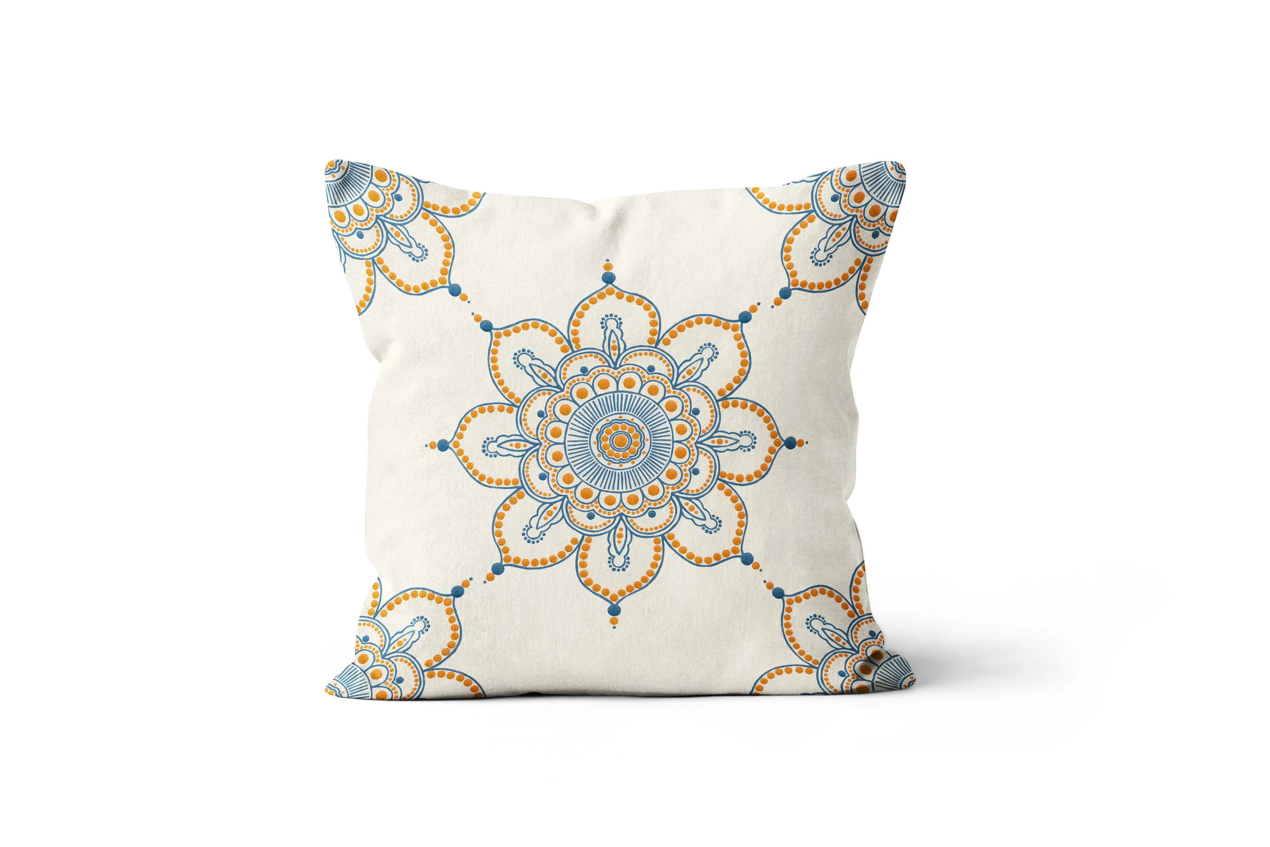Orange Mandala by Erin Witters - Throw Pillow