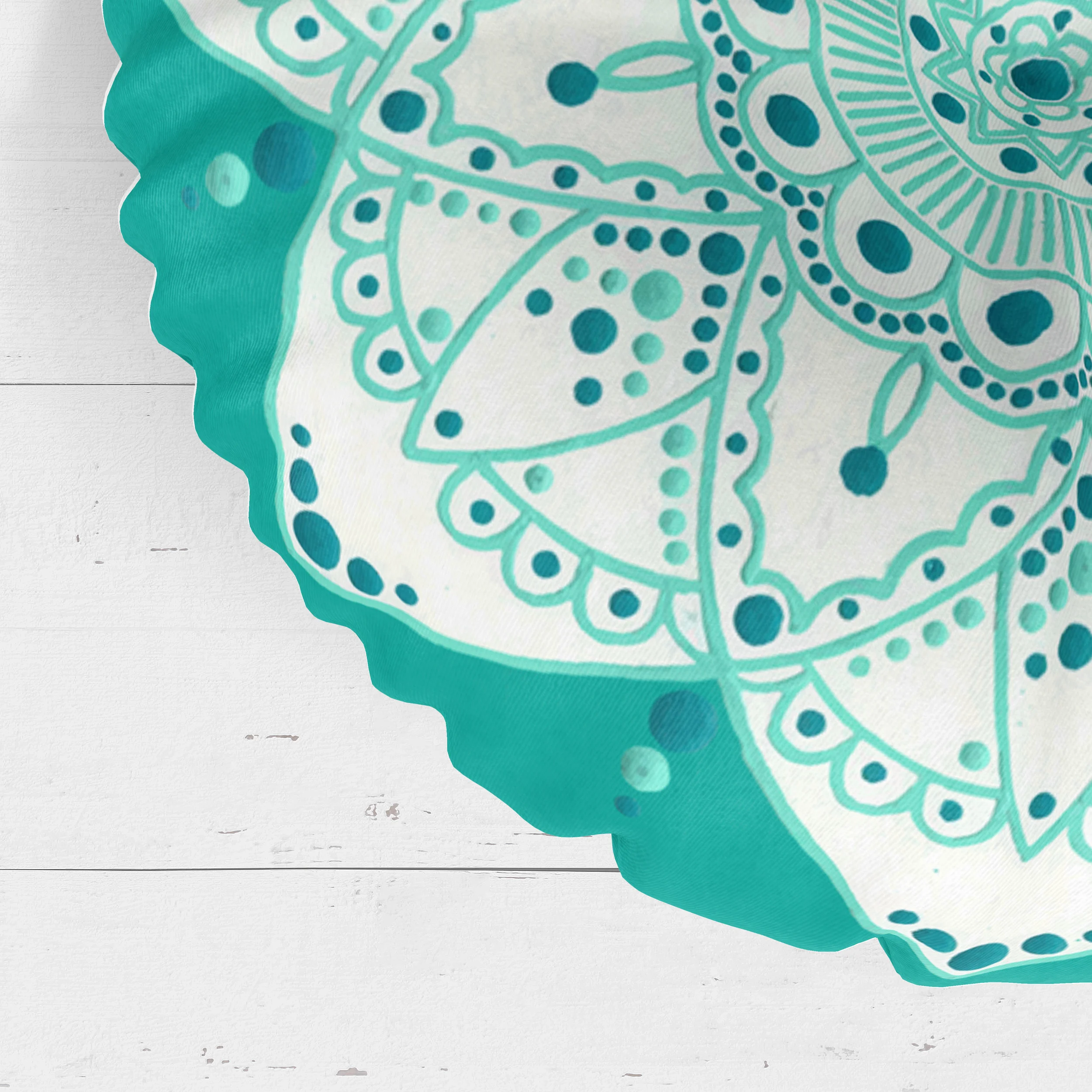 Teal Mandala by Erin Witters - Floor Pillow