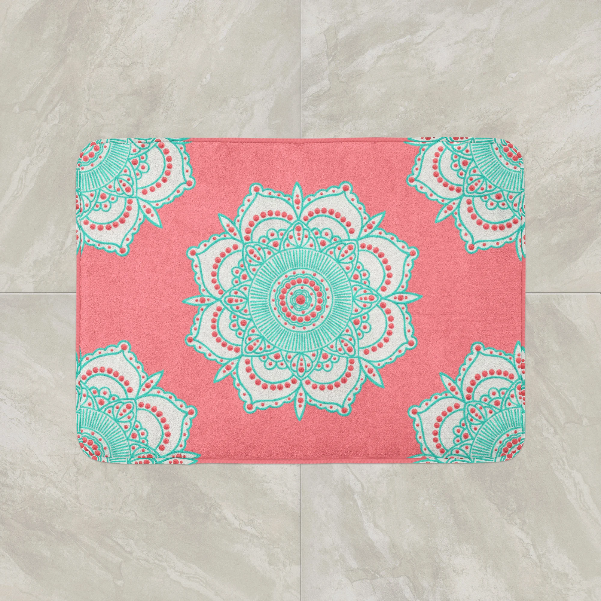 Coral Mandala by Erin Witters - Bath Mat