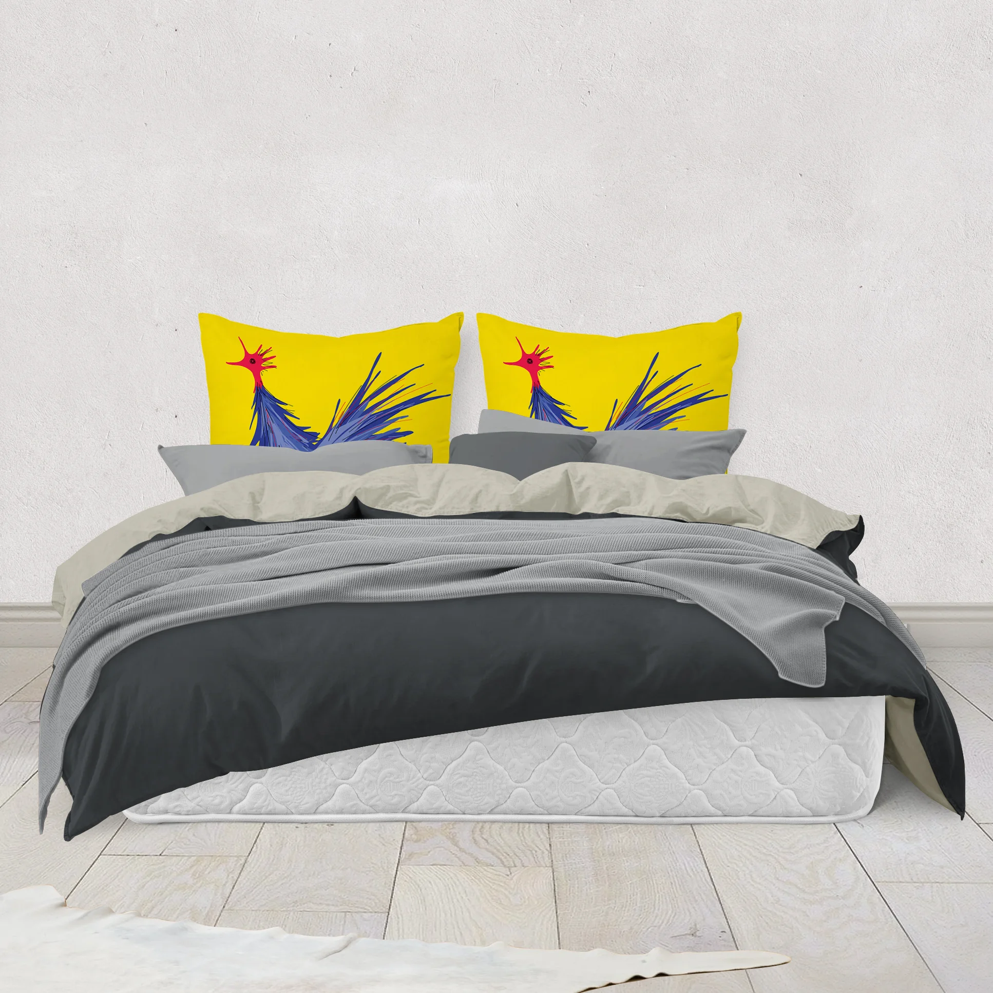 Rooster by Elisabeth Maurland - Throw Pillow