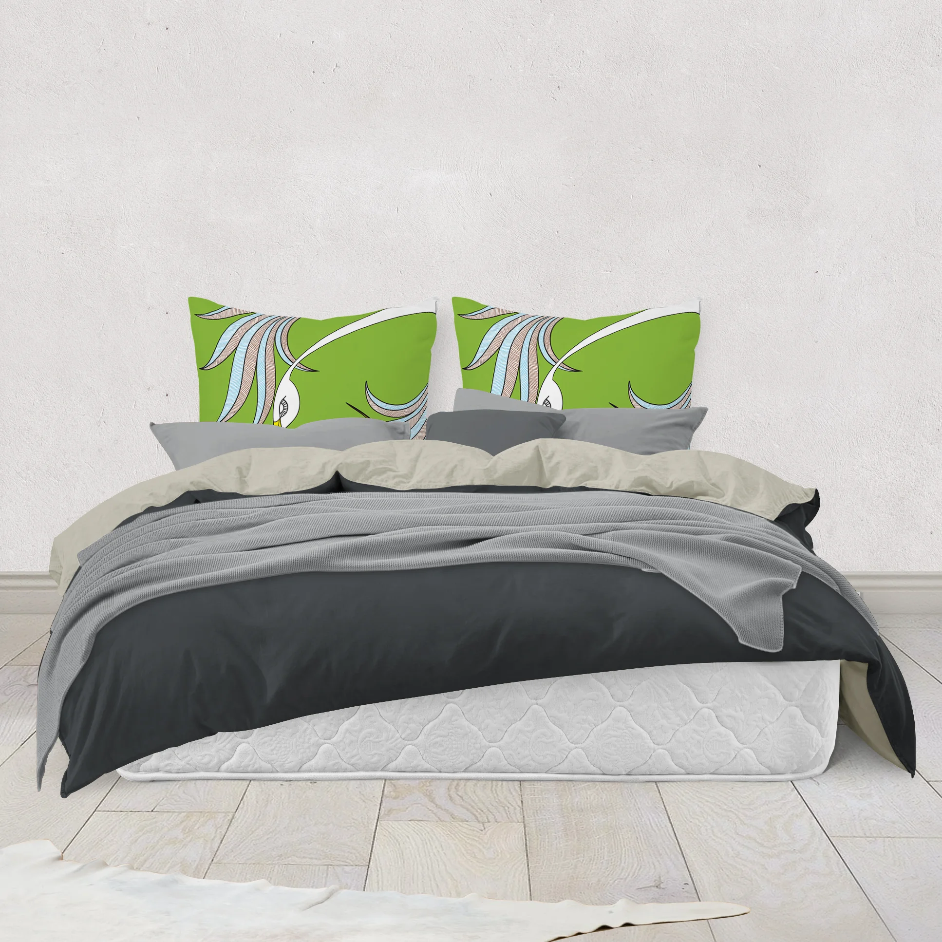 Green Phoenix by Elisabeth Maurland - Throw Pillow