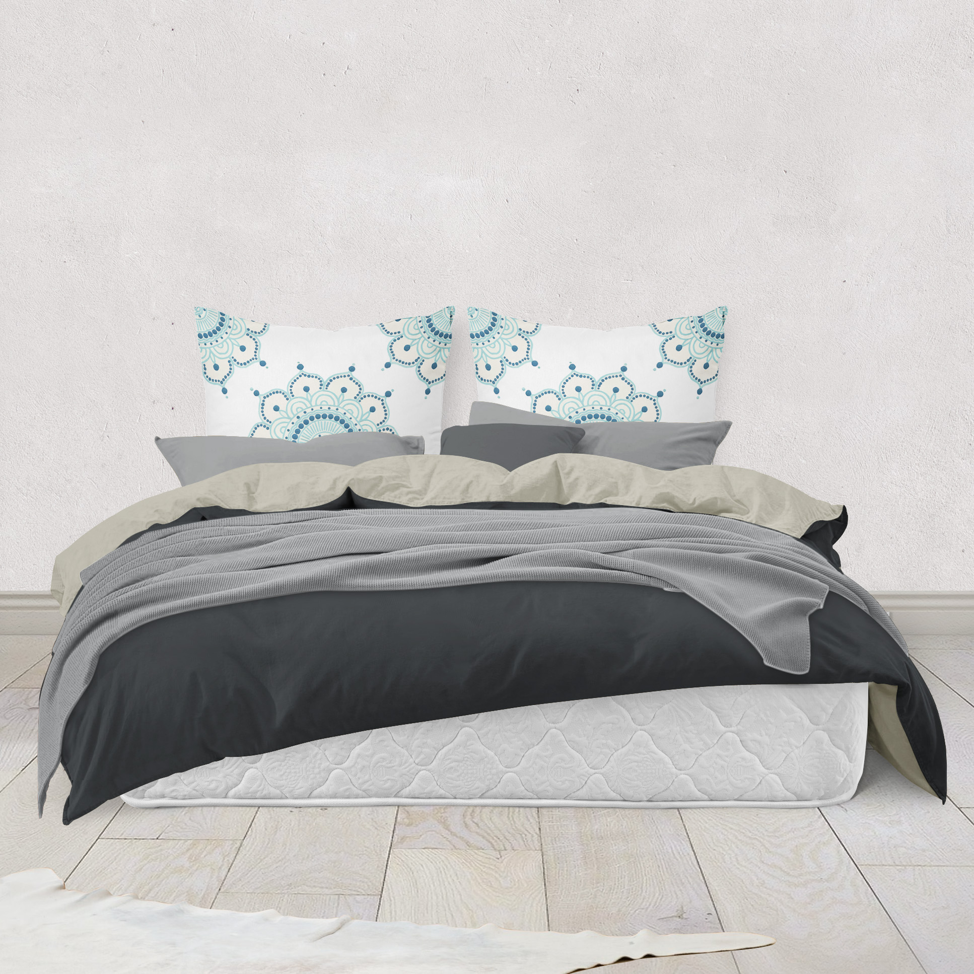 Blue Mandala by Erin Witters - Throw Pillow