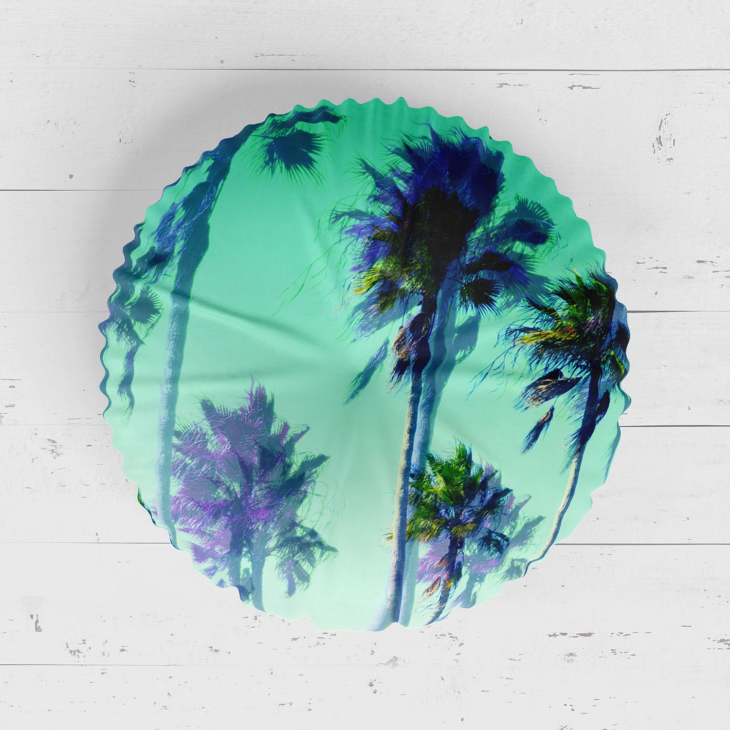 Jungle Green Palms - Floor Pillow Top for SS - Wood Background.jpg